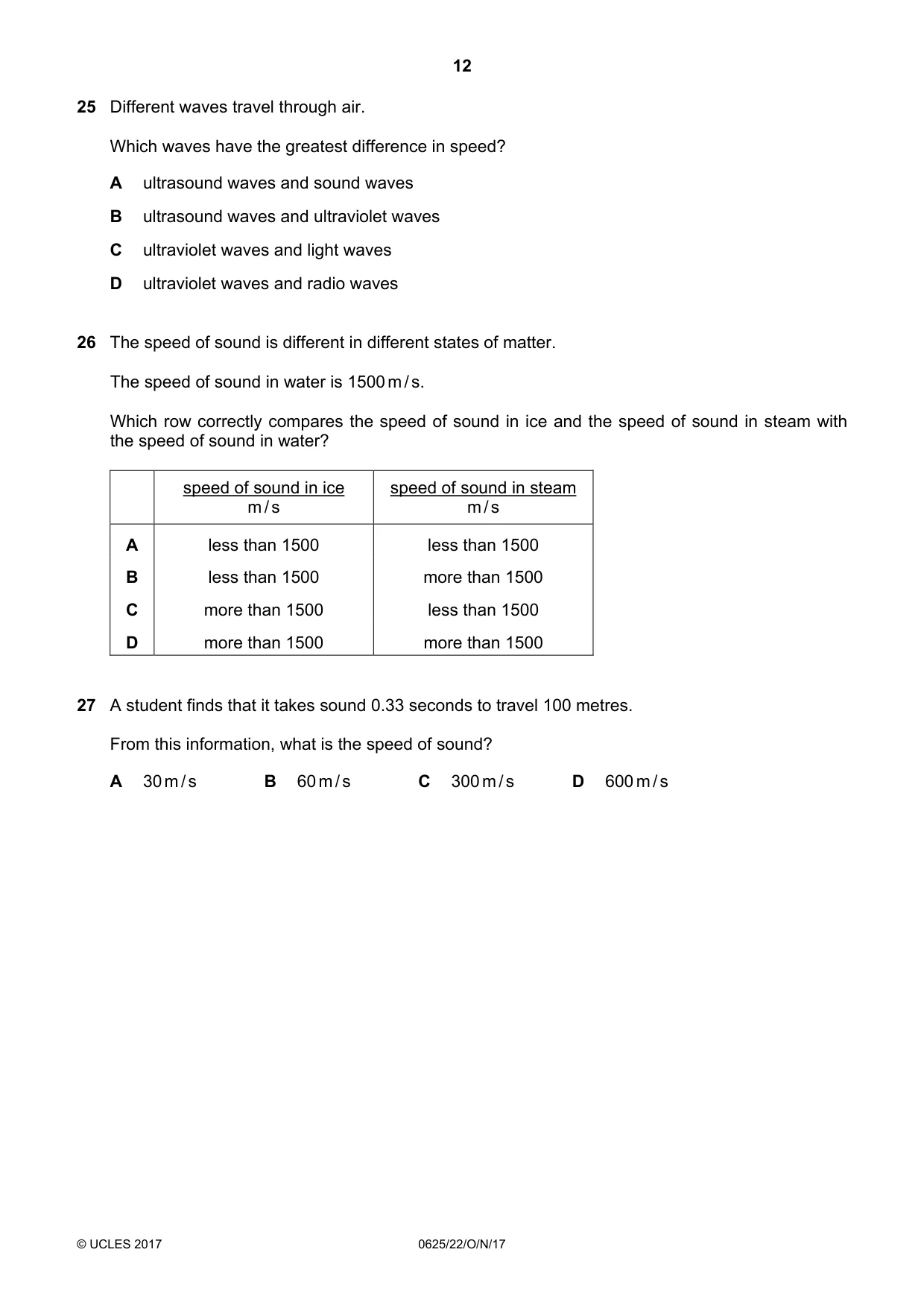 Cambridge IGCSE Physics 0625 2017 Oct/Nov Paper 2 · Variant 2 question paper, page 12 of 20