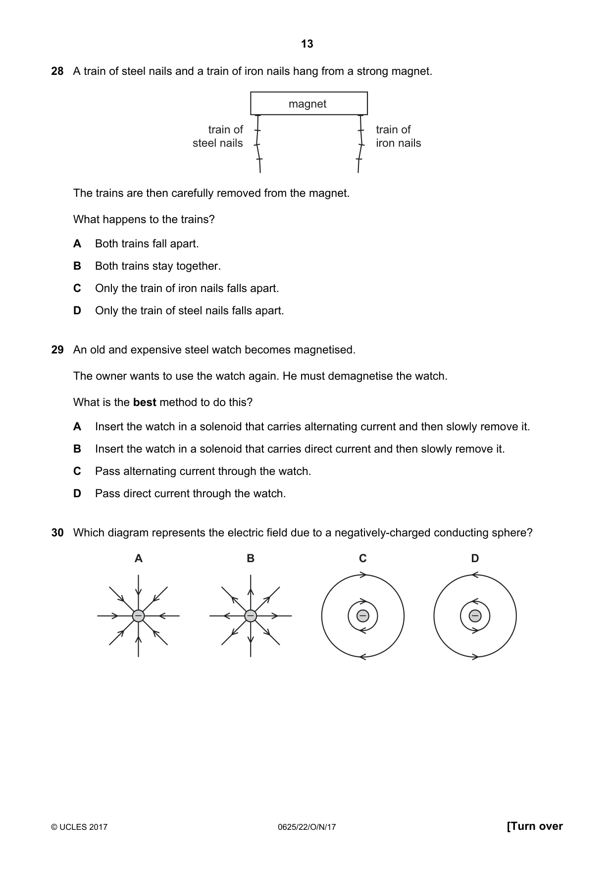 Cambridge IGCSE Physics 0625 2017 Oct/Nov Paper 2 · Variant 2 question paper, page 13 of 20