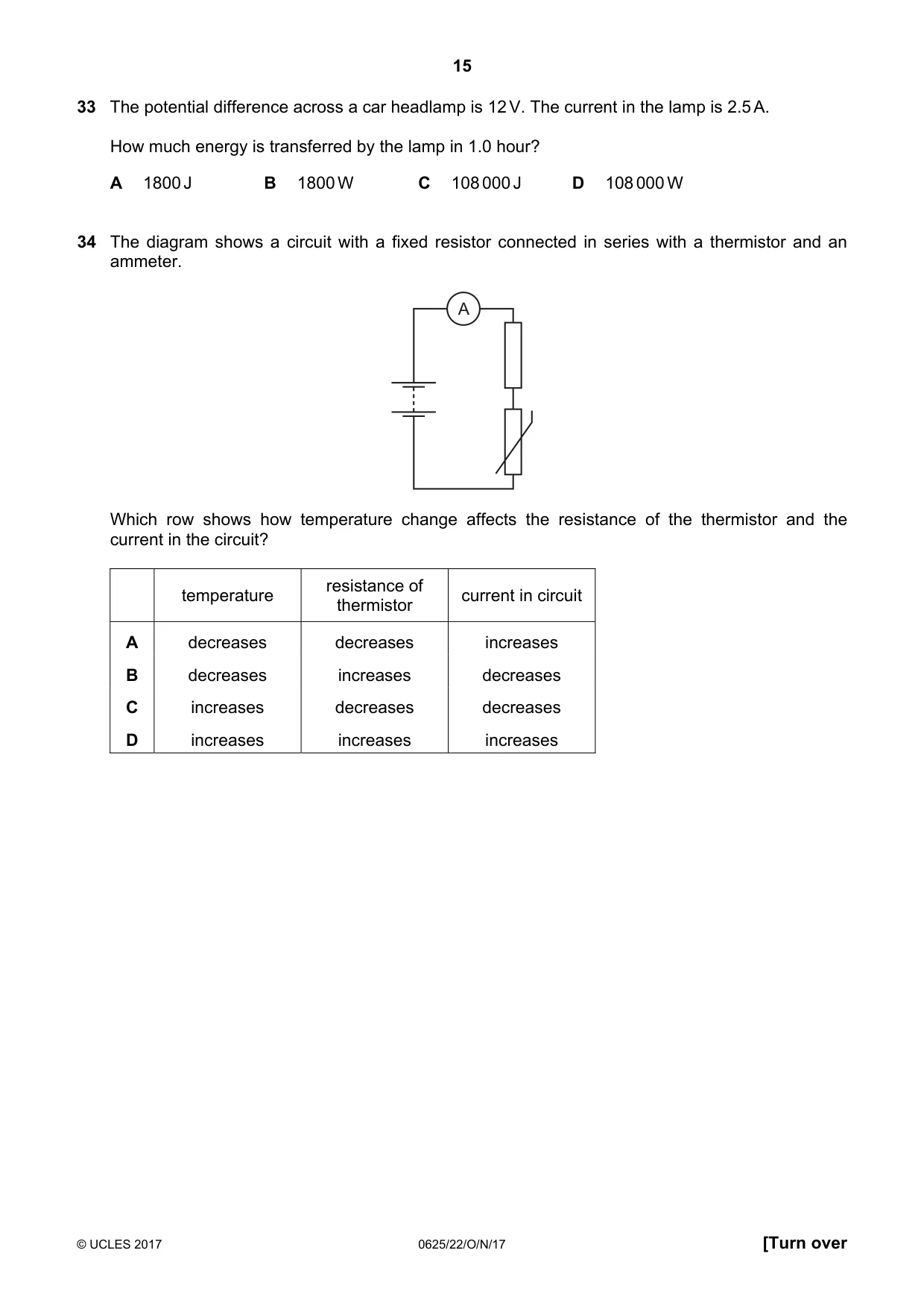 Cambridge IGCSE Physics 0625 2017 Oct/Nov Paper 2 · Variant 2 question paper, page 15 of 20