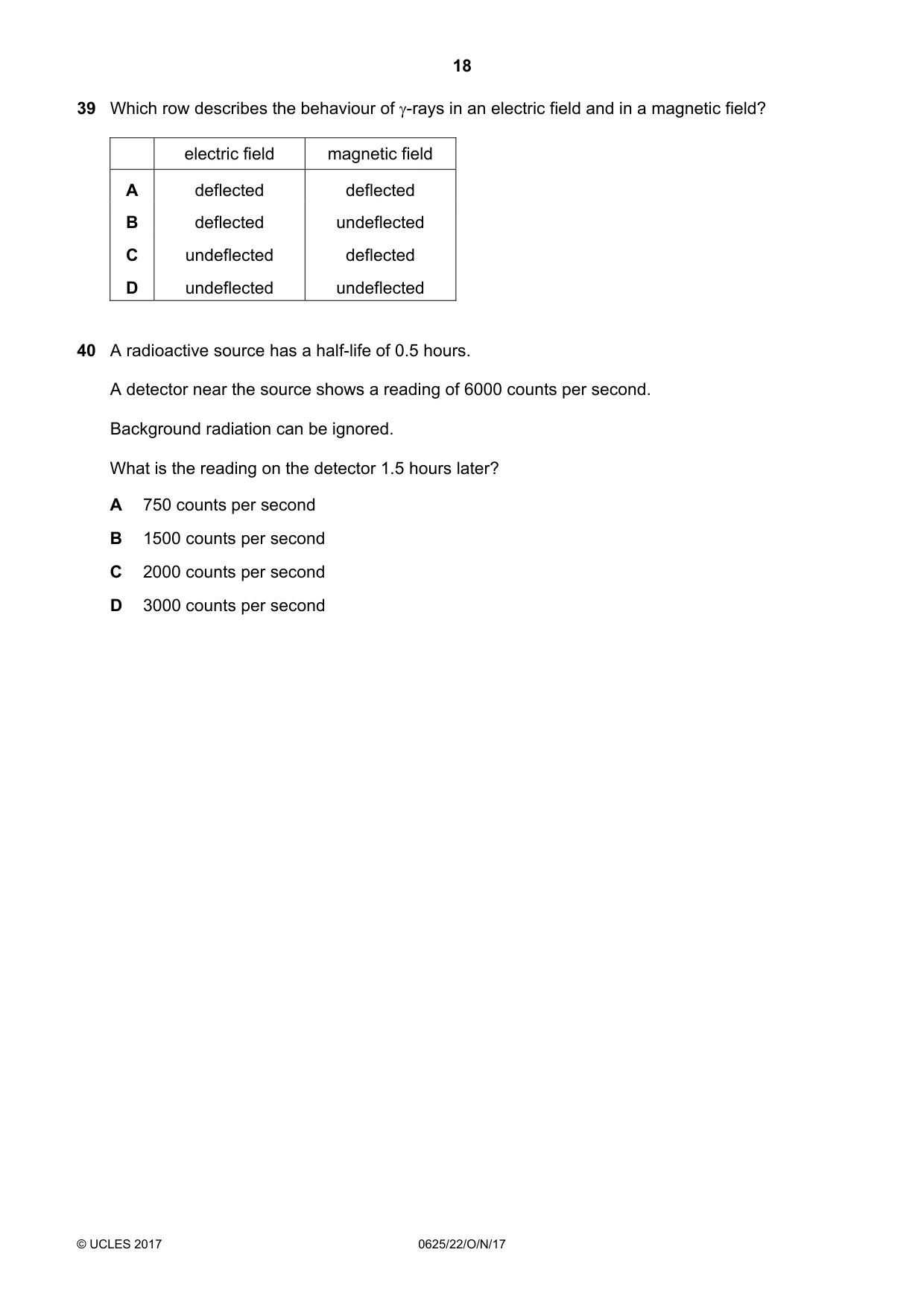 Cambridge IGCSE Physics 0625 2017 Oct/Nov Paper 2 · Variant 2 question paper, page 18 of 20