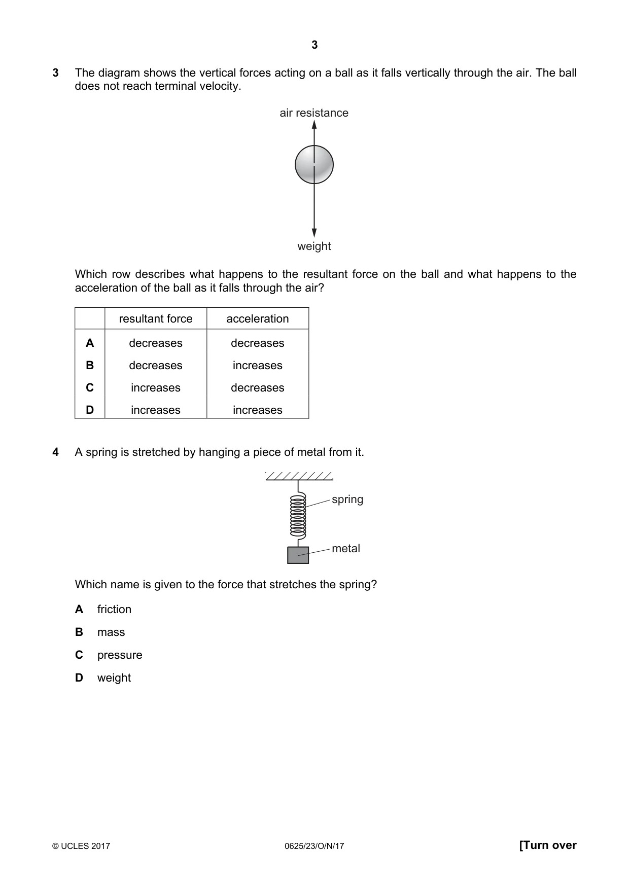 Cambridge IGCSE Physics 0625 2017 Oct/Nov Paper 2 · Variant 3 question paper, page 3 of 20