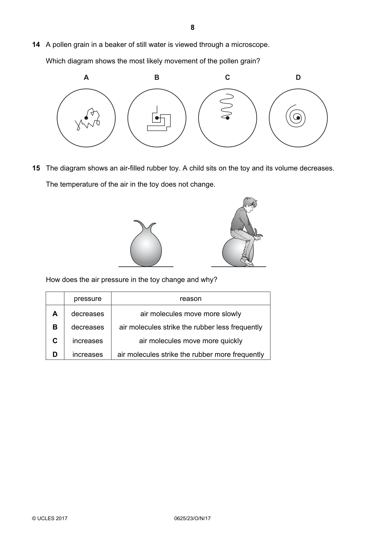 Cambridge IGCSE Physics 0625 2017 Oct/Nov Paper 2 · Variant 3 question paper, page 8 of 20