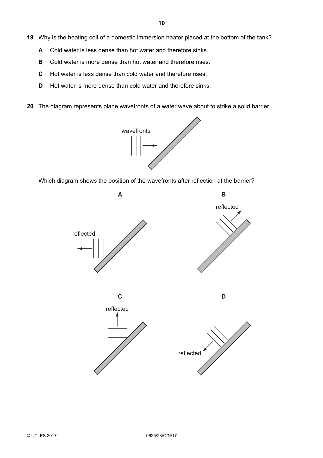 Cambridge IGCSE Physics 0625 2017 Oct/Nov Paper 2 · Variant 3 question paper, page 10 of 20