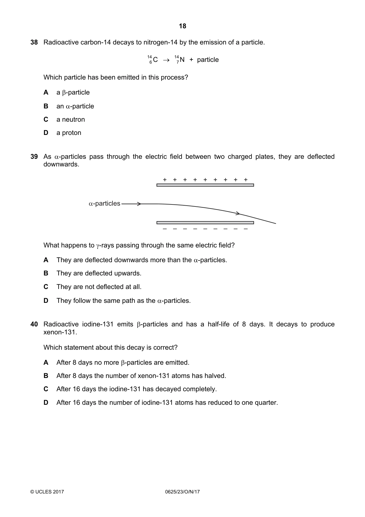 Cambridge IGCSE Physics 0625 2017 Oct/Nov Paper 2 · Variant 3 question paper, page 18 of 20