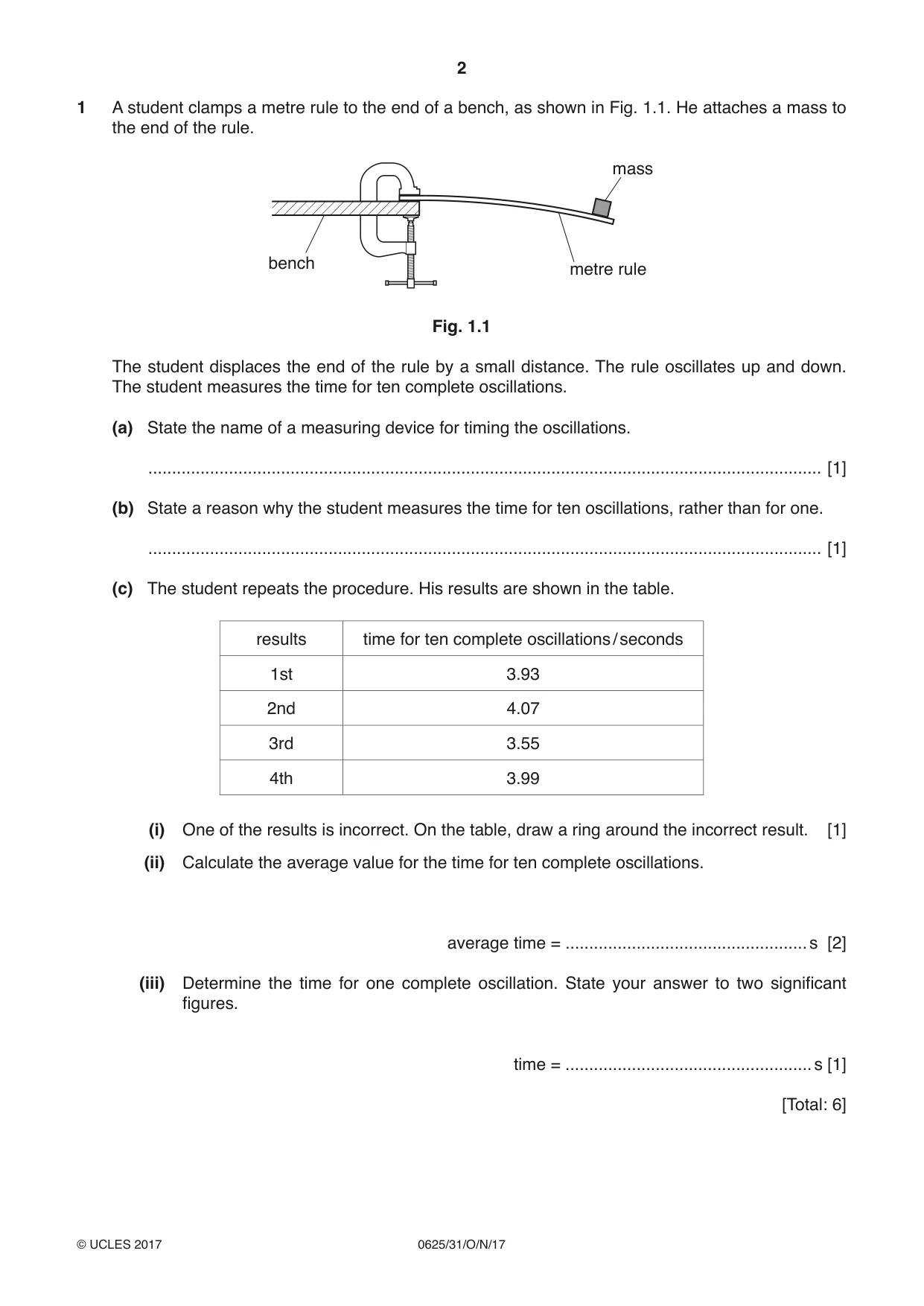 Cambridge IGCSE Physics 0625 2017 Oct/Nov Paper 3 · Variant 1 question paper, page 2 of 20