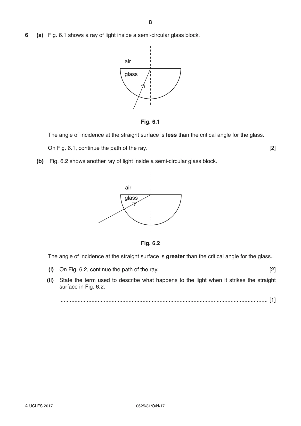 Cambridge IGCSE Physics 0625 2017 Oct/Nov Paper 3 · Variant 1 question paper, page 8 of 20