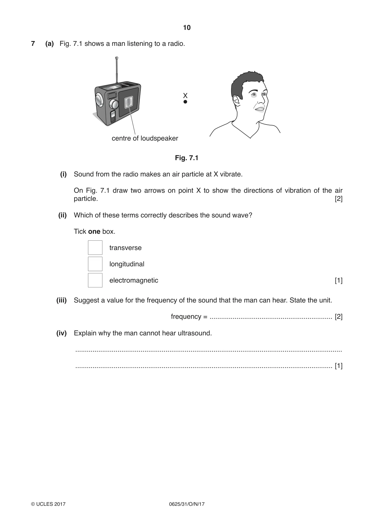Cambridge IGCSE Physics 0625 2017 Oct/Nov Paper 3 · Variant 1 question paper, page 10 of 20