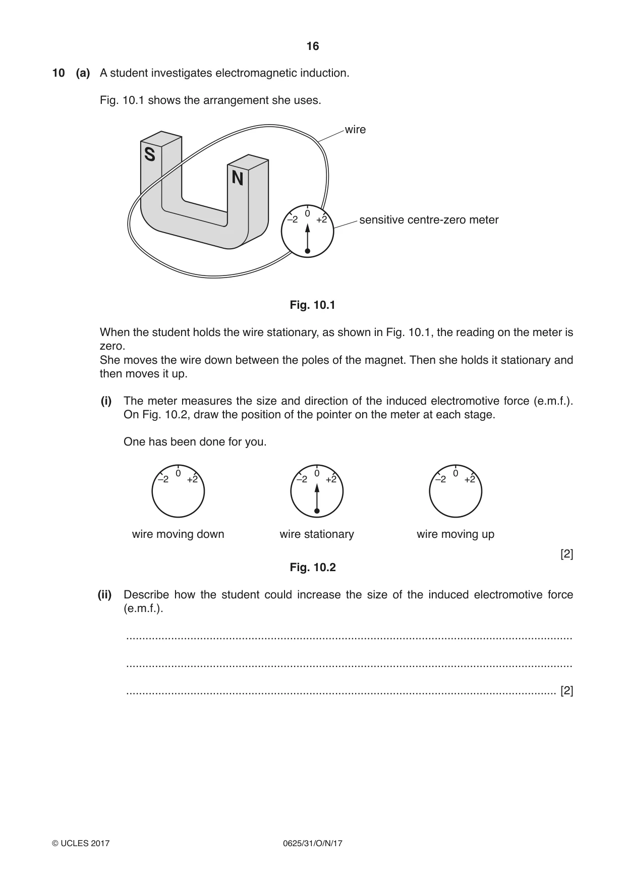 Cambridge IGCSE Physics 0625 2017 Oct/Nov Paper 3 · Variant 1 question paper, page 16 of 20