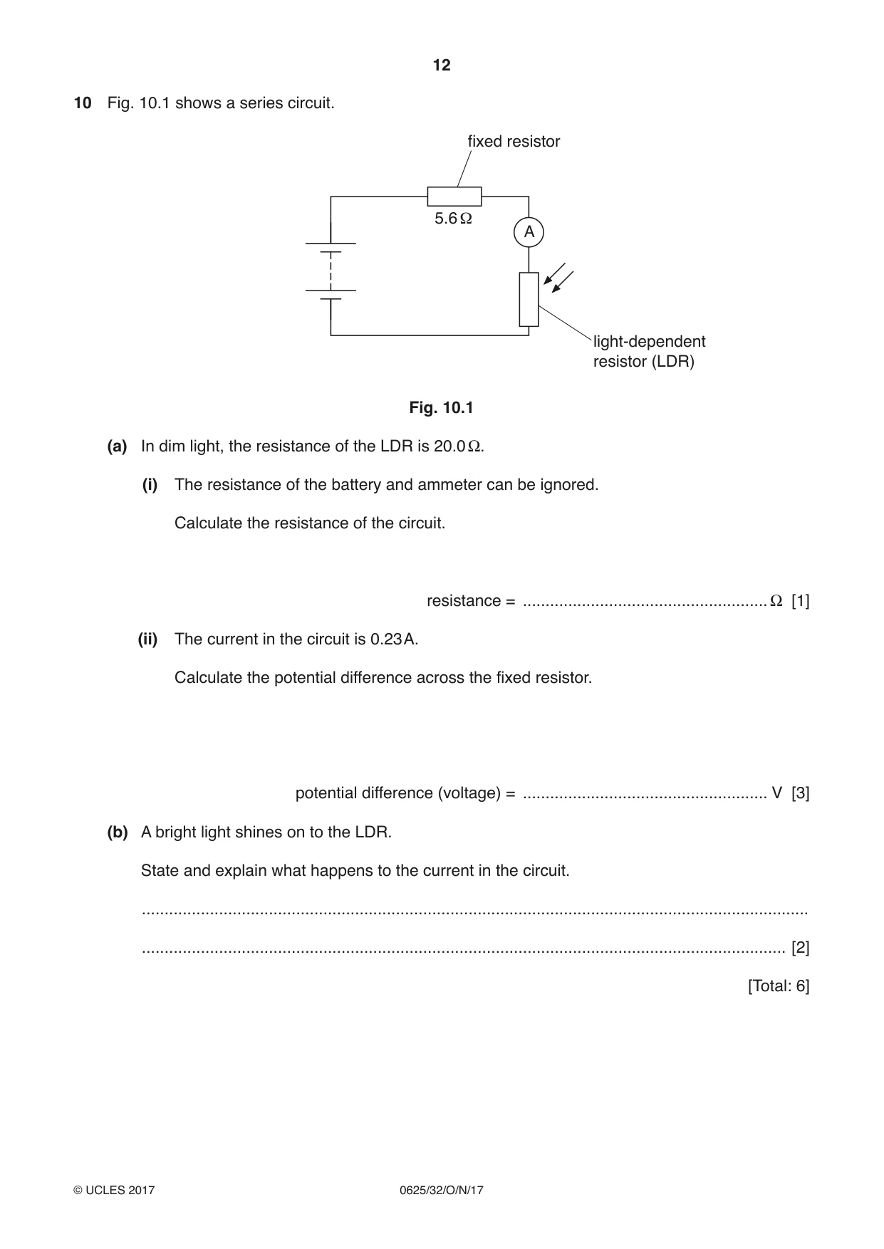 Cambridge IGCSE Physics 0625 2017 Oct/Nov Paper 3 · Variant 2 question paper, page 12 of 16