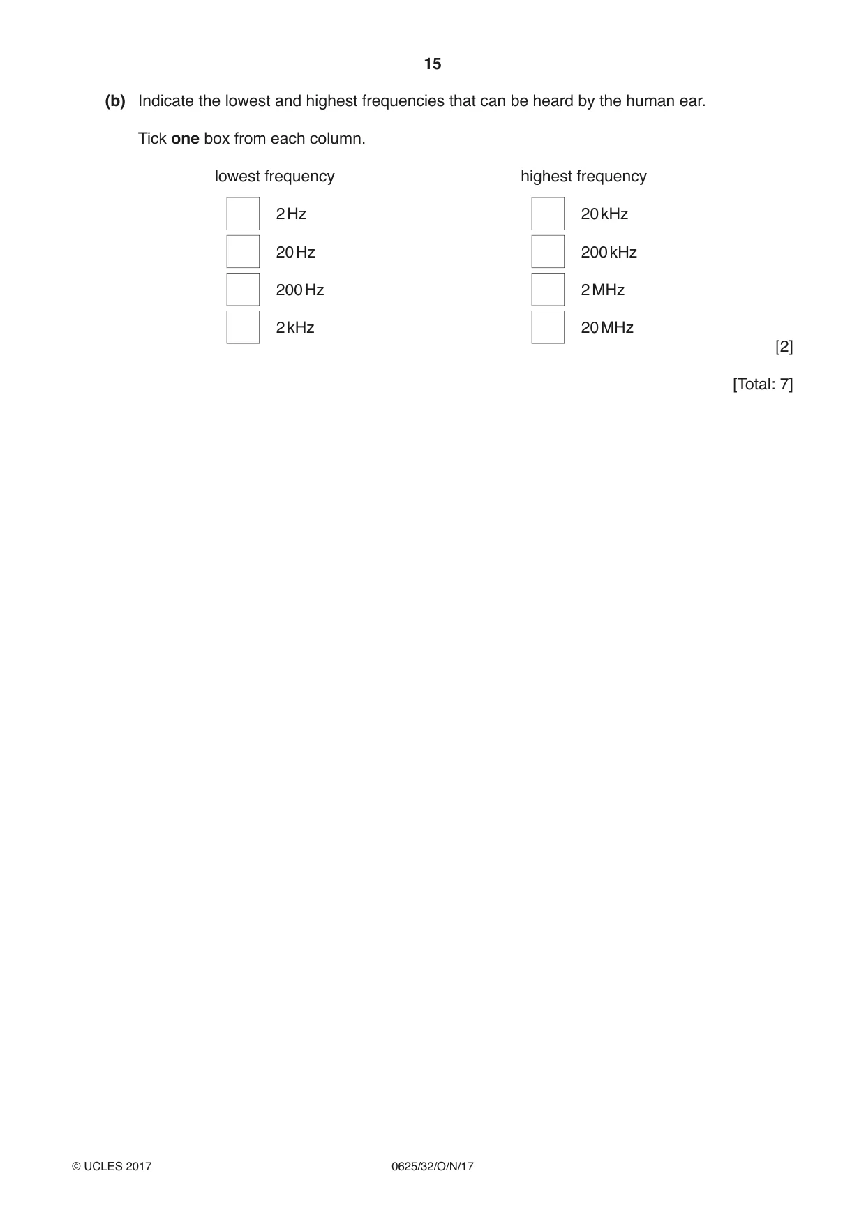 Cambridge IGCSE Physics 0625 2017 Oct/Nov Paper 3 · Variant 2 question paper, page 15 of 16