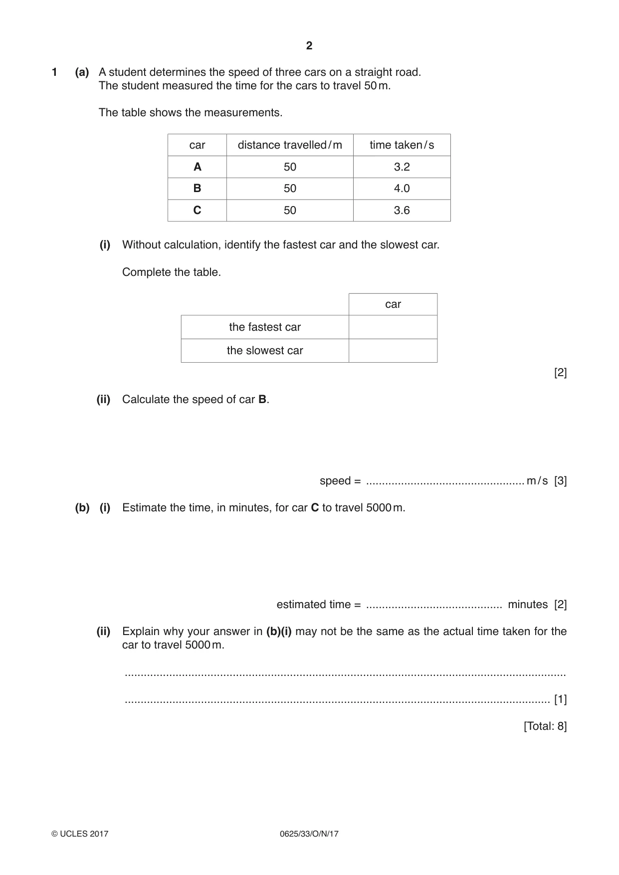 Cambridge IGCSE Physics 0625 2017 Oct/Nov Paper 3 · Variant 3 question paper, page 2 of 16
