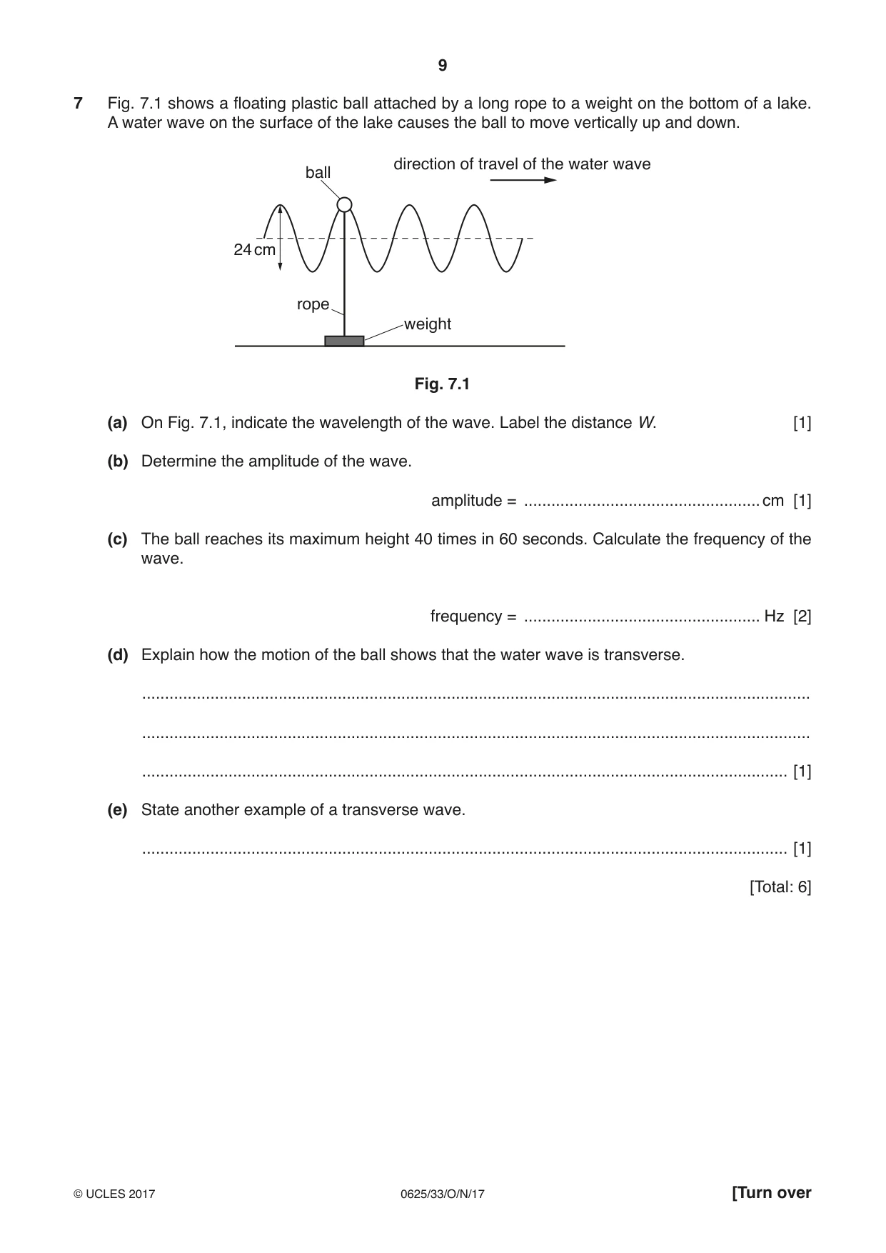 Cambridge IGCSE Physics 0625 2017 Oct/Nov Paper 3 · Variant 3 question paper, page 9 of 16