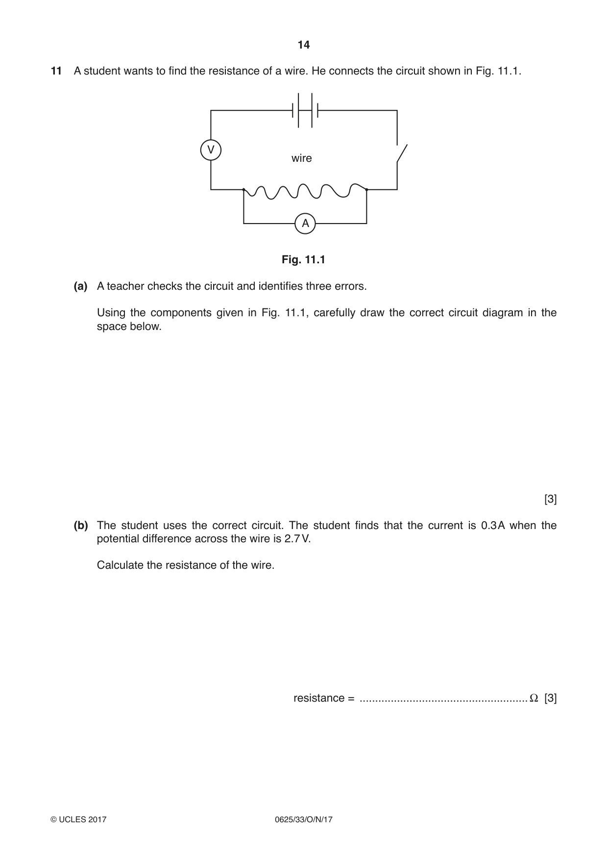 Cambridge IGCSE Physics 0625 2017 Oct/Nov Paper 3 · Variant 3 question paper, page 14 of 16