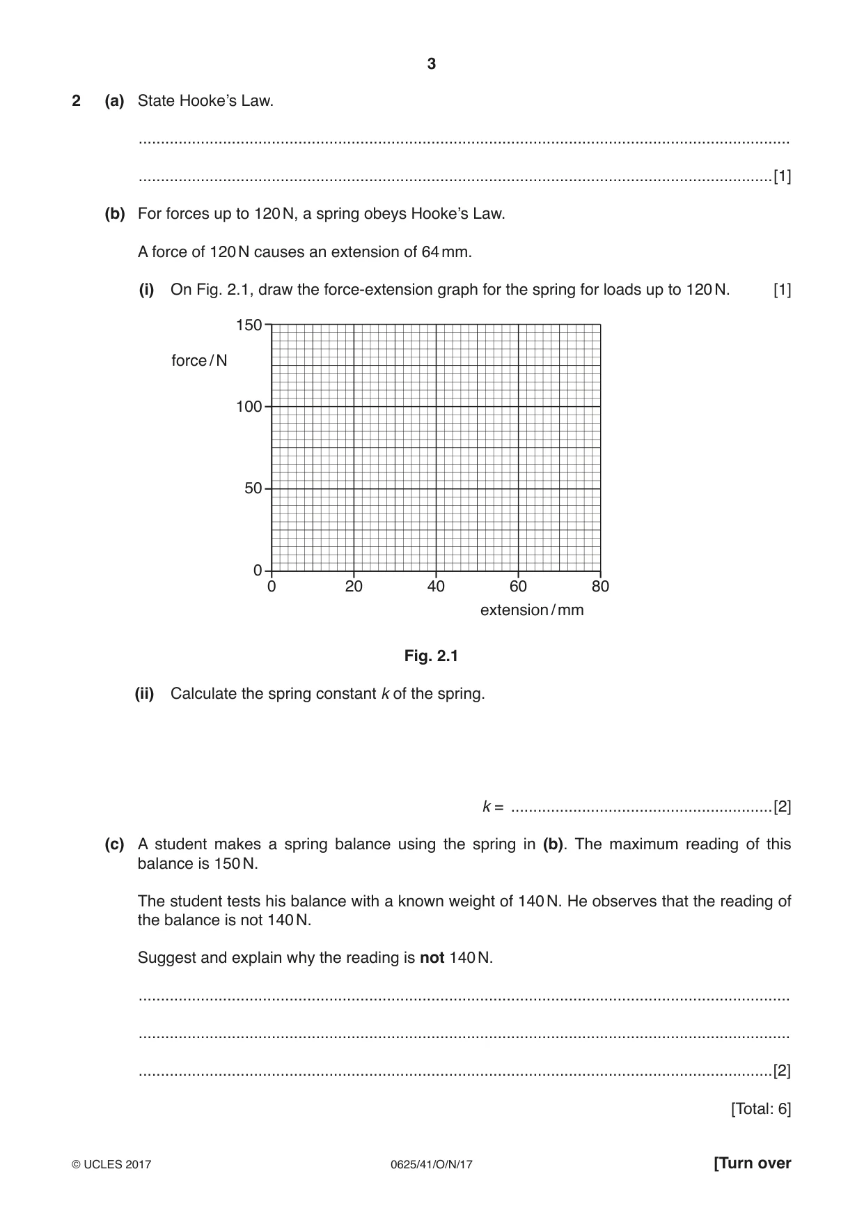 Cambridge IGCSE Physics 0625 2017 Oct/Nov Paper 4 · Variant 1 question paper, page 3 of 16