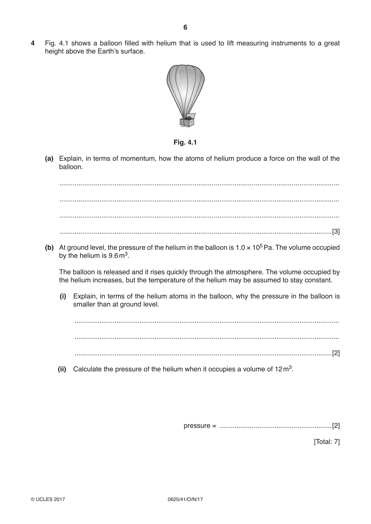 Cambridge IGCSE Physics 0625 2017 Oct/Nov Paper 4 · Variant 1 question paper, page 6 of 16