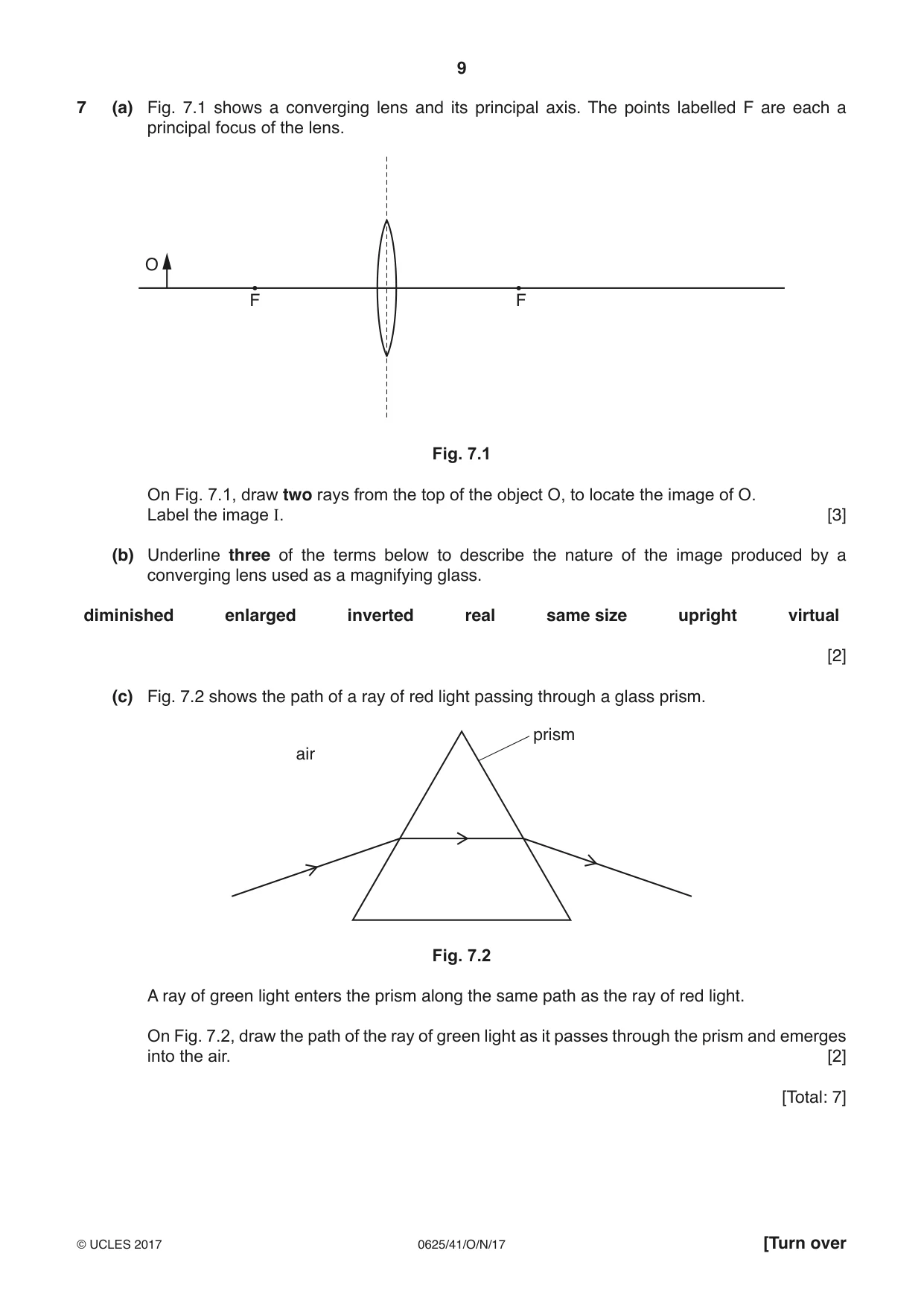 Cambridge IGCSE Physics 0625 2017 Oct/Nov Paper 4 · Variant 1 question paper, page 9 of 16