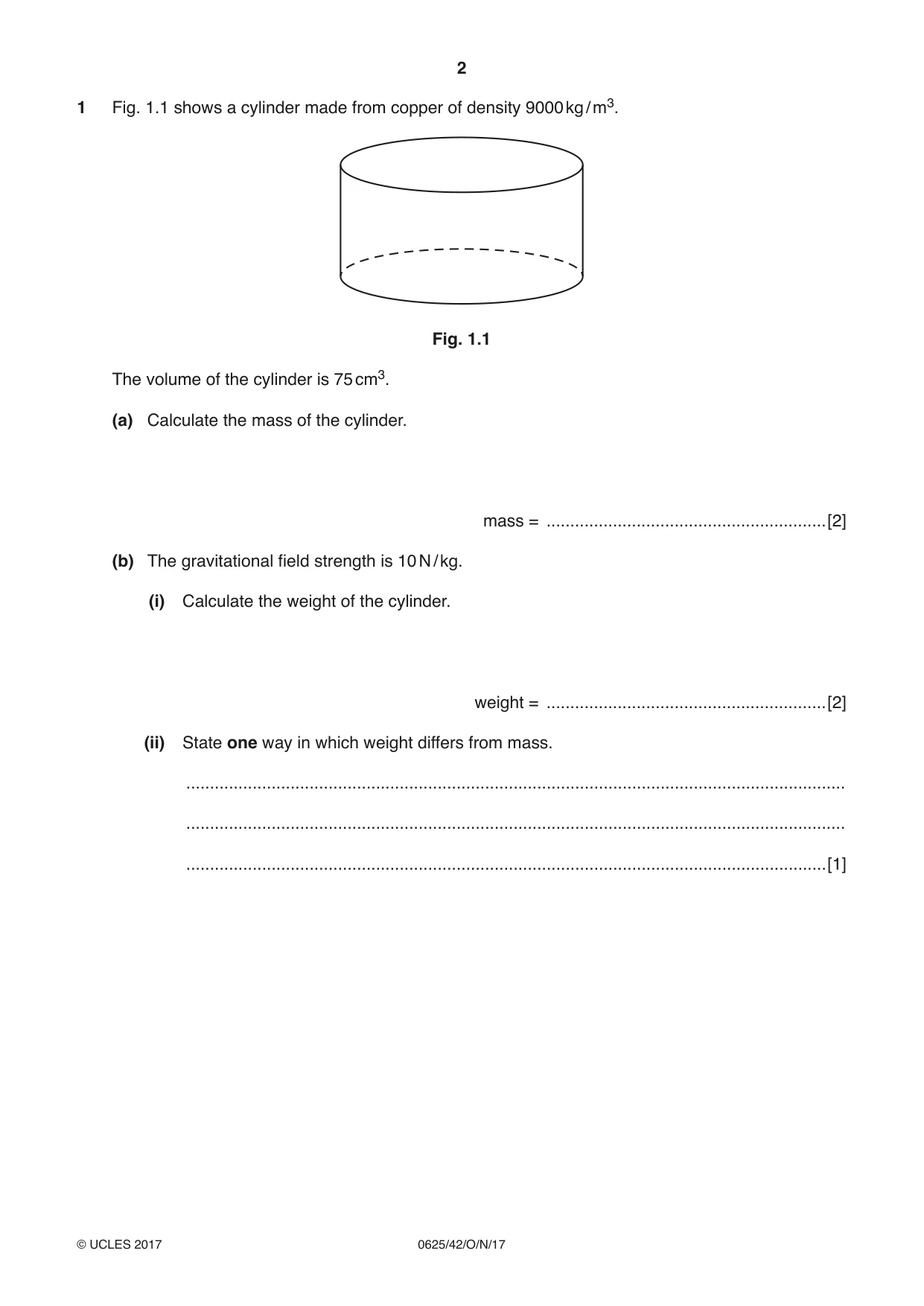 Cambridge IGCSE Physics 0625 2017 Oct/Nov Paper 4 · Variant 2 question paper, page 2 of 16