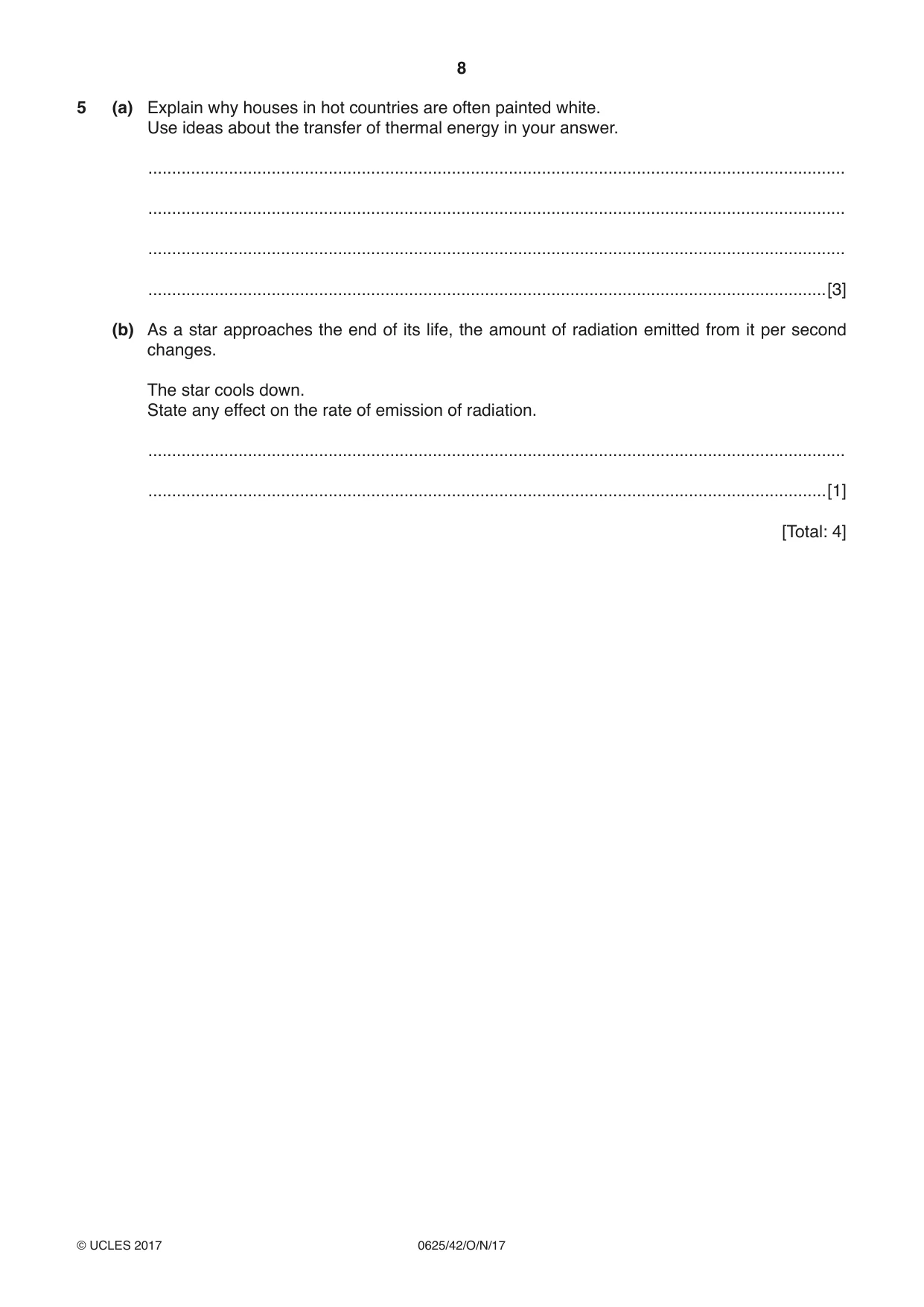 Cambridge IGCSE Physics 0625 2017 Oct/Nov Paper 4 · Variant 2 question paper, page 8 of 16