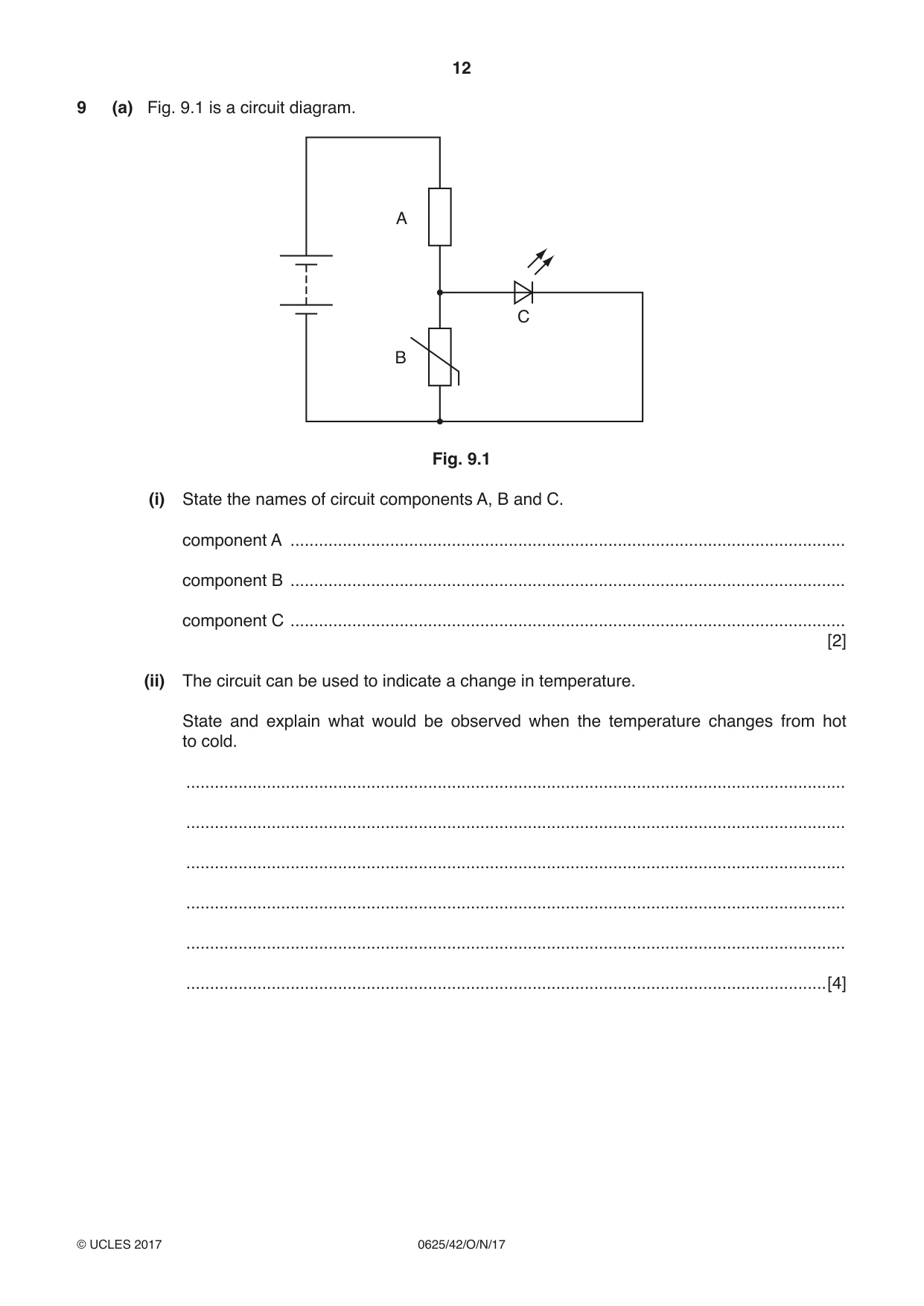 Cambridge IGCSE Physics 0625 2017 Oct/Nov Paper 4 · Variant 2 question paper, page 12 of 16