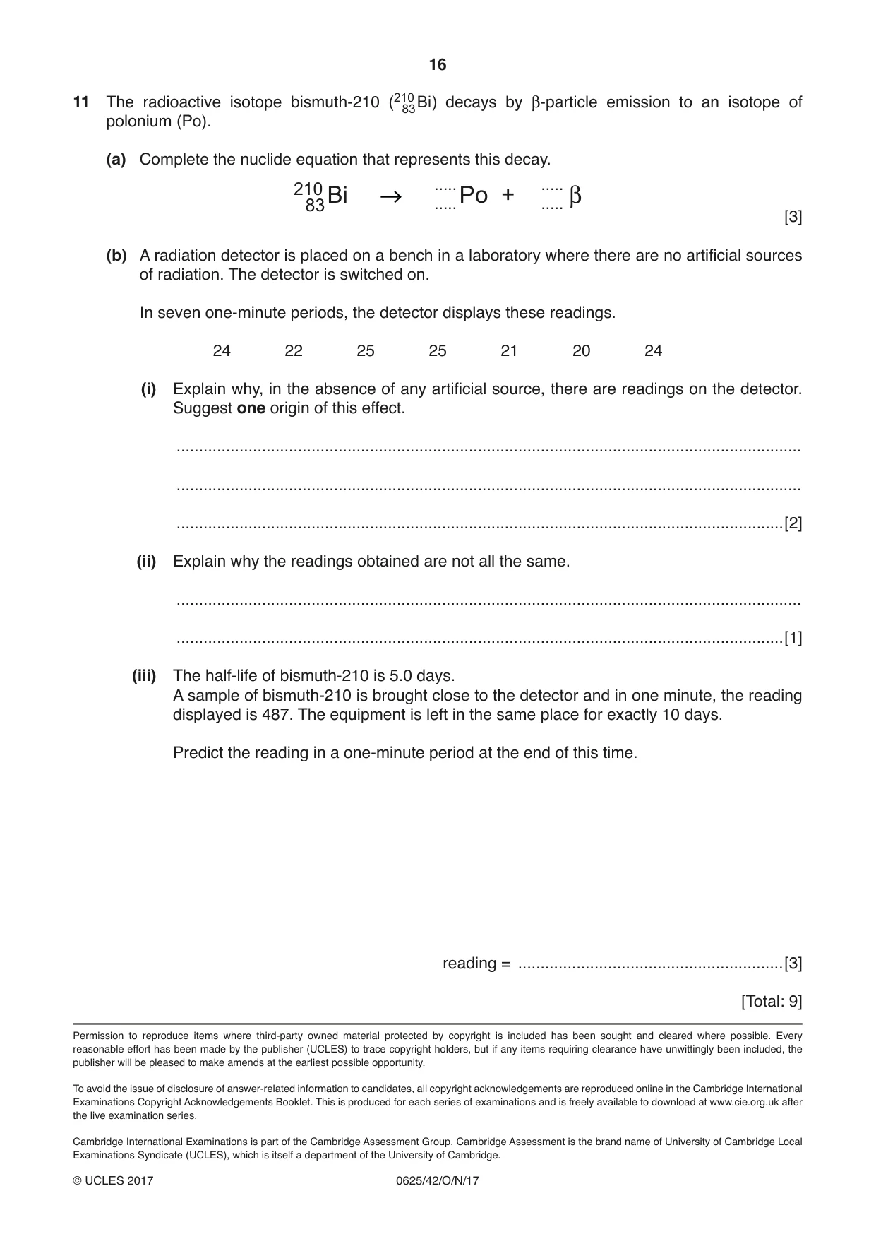 Cambridge IGCSE Physics 0625 2017 Oct/Nov Paper 4 · Variant 2 question paper, page 16 of 16