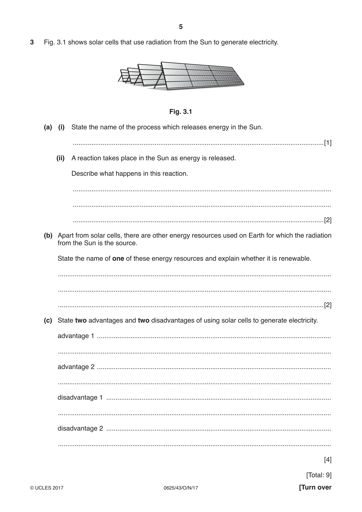 Cambridge IGCSE Physics 0625 2017 Oct/Nov Paper 4 · Variant 3 question paper, page 5 of 16