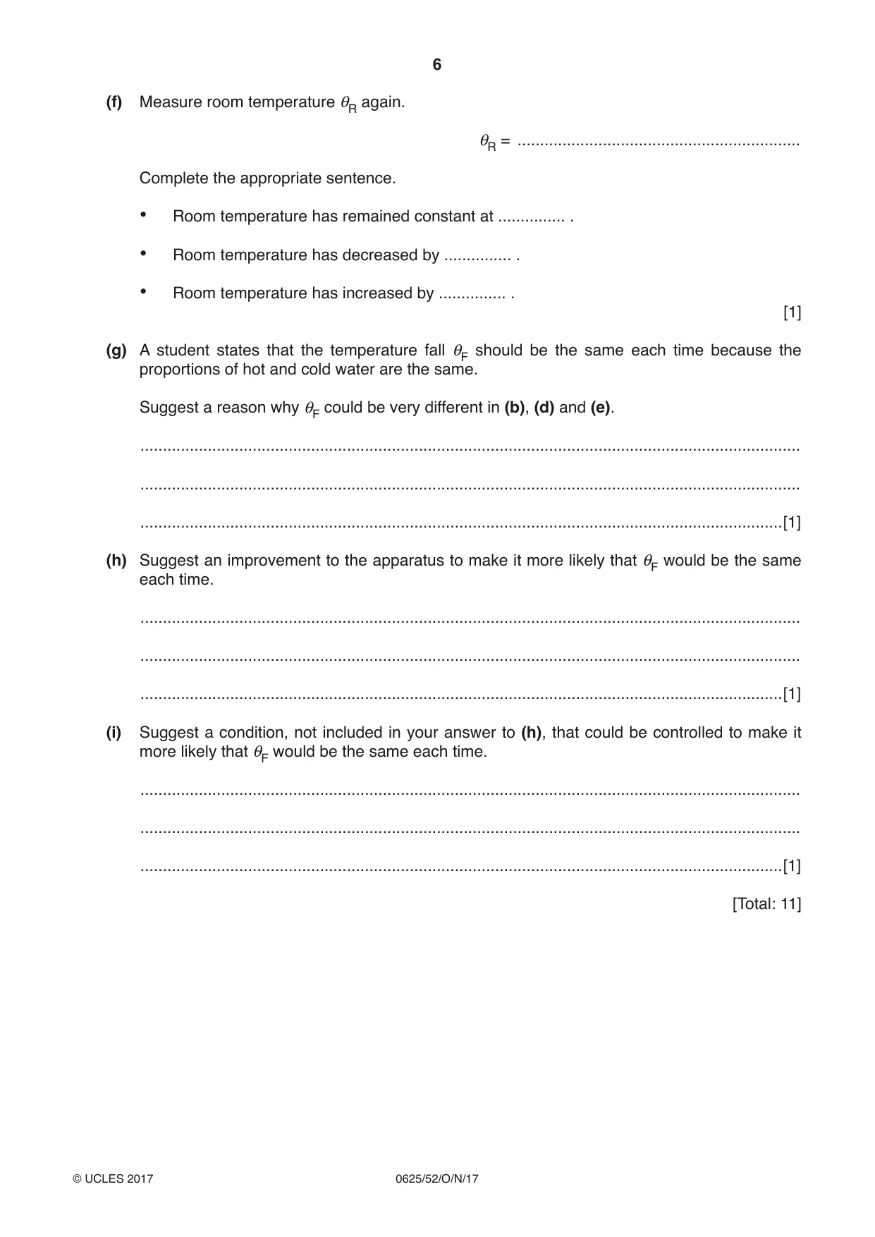 Cambridge IGCSE Physics 0625 2017 Oct/Nov Paper 5 · Variant 2 question paper, page 6 of 12