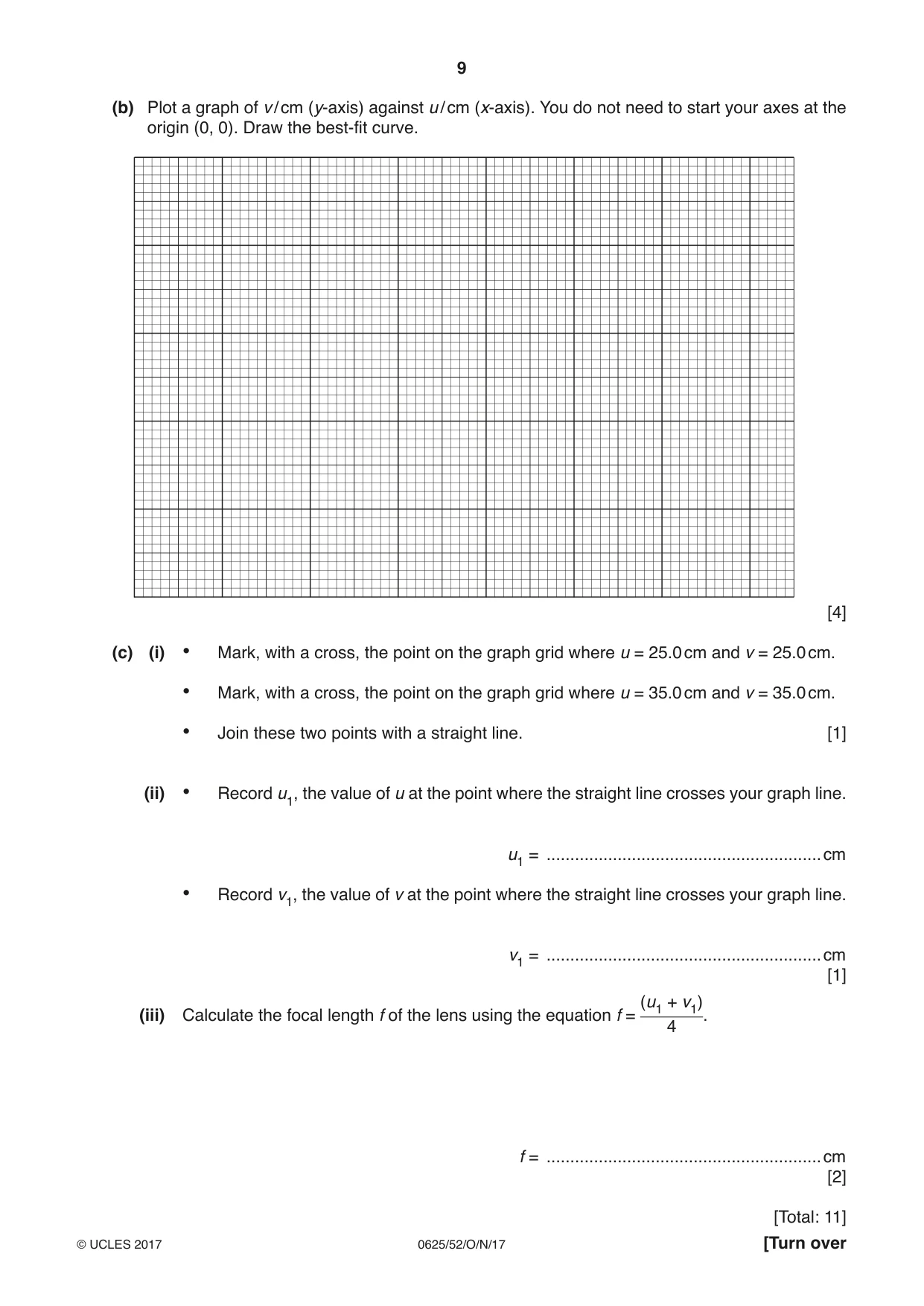 Cambridge IGCSE Physics 0625 2017 Oct/Nov Paper 5 · Variant 2 question paper, page 9 of 12