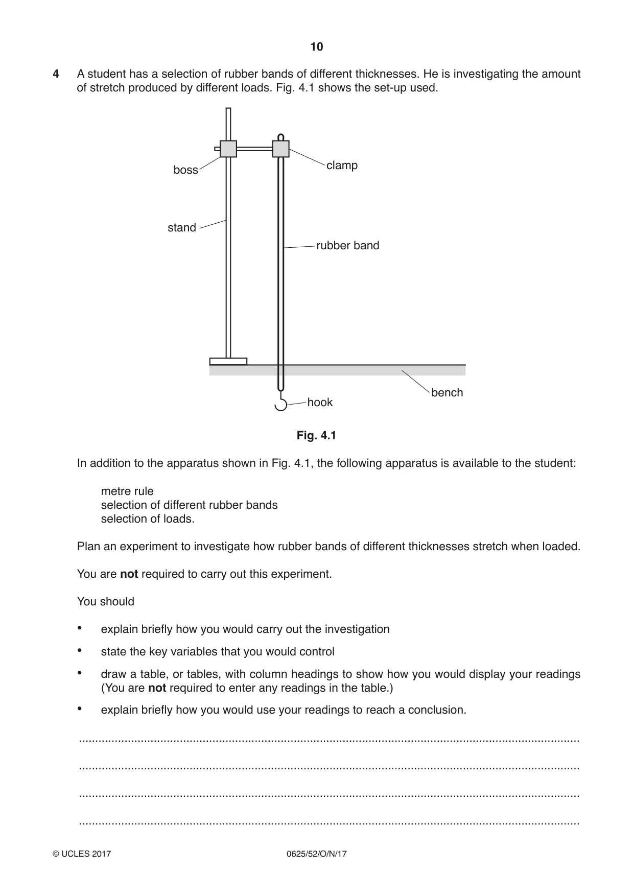 Cambridge IGCSE Physics 0625 2017 Oct/Nov Paper 5 · Variant 2 question paper, page 10 of 12