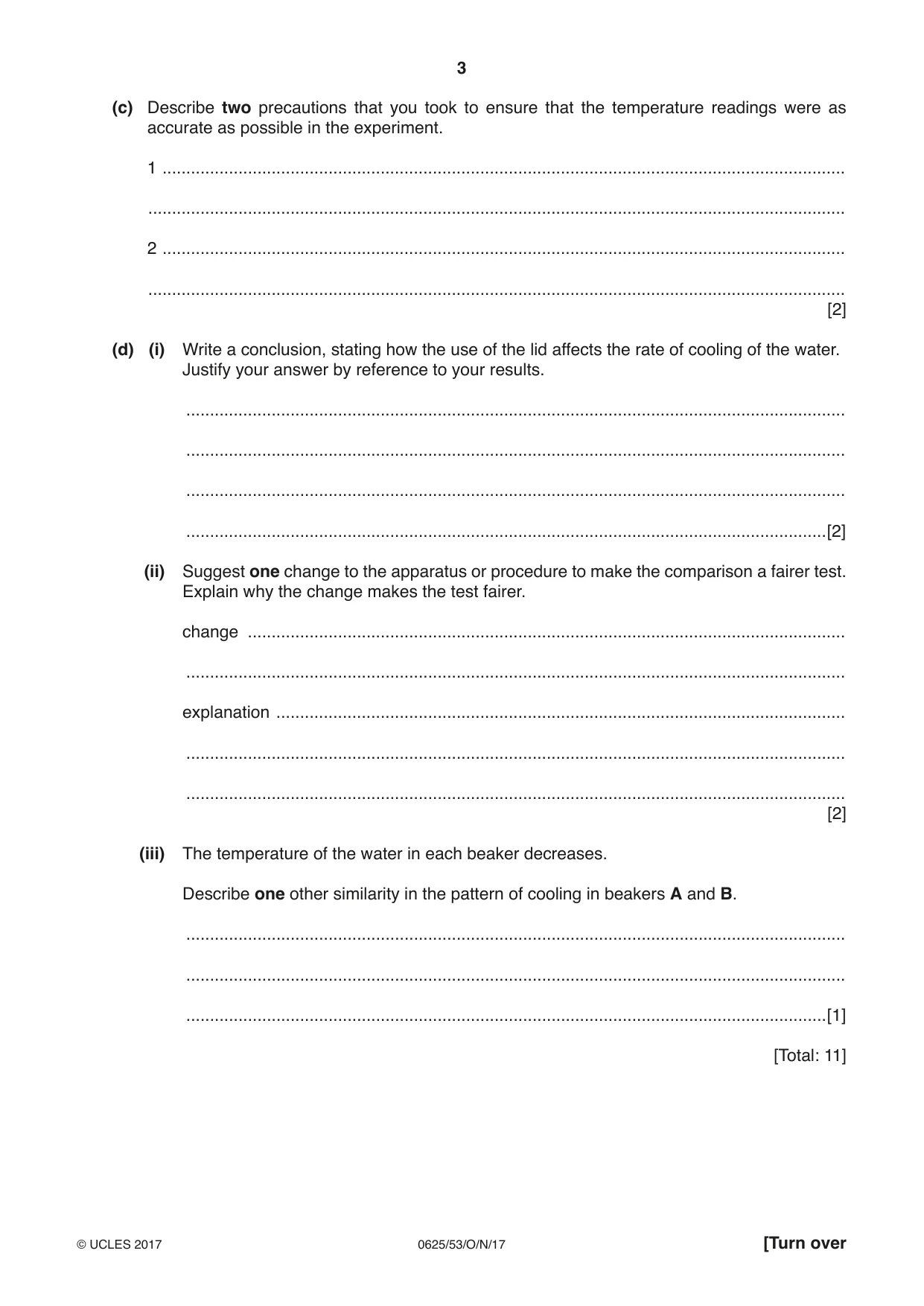 Cambridge IGCSE Physics 0625 2017 Oct/Nov Paper 5 · Variant 3 question paper, page 3 of 12