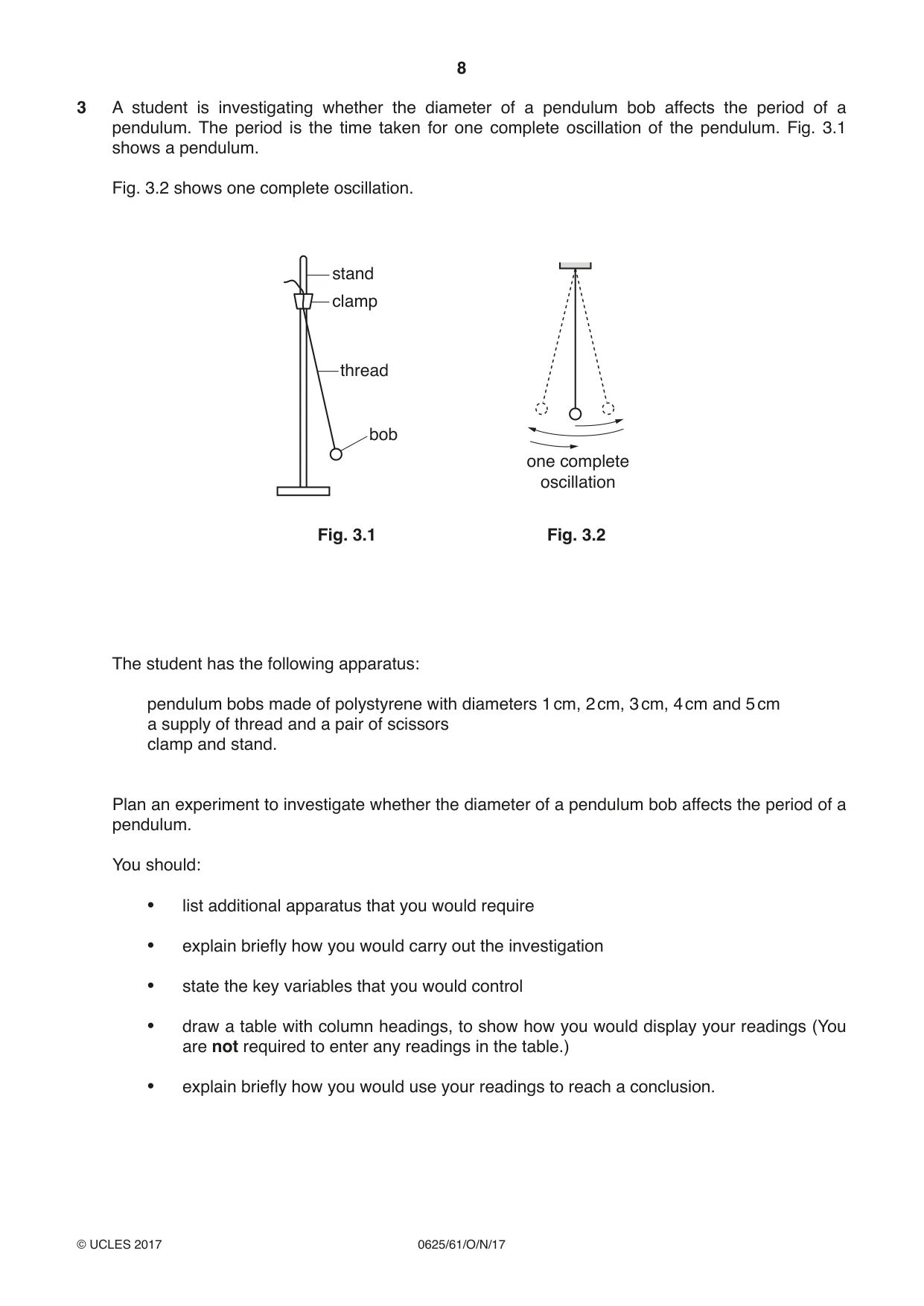 Cambridge IGCSE Physics 0625 2017 Oct/Nov Paper 6 · Variant 1 question paper, page 8 of 12