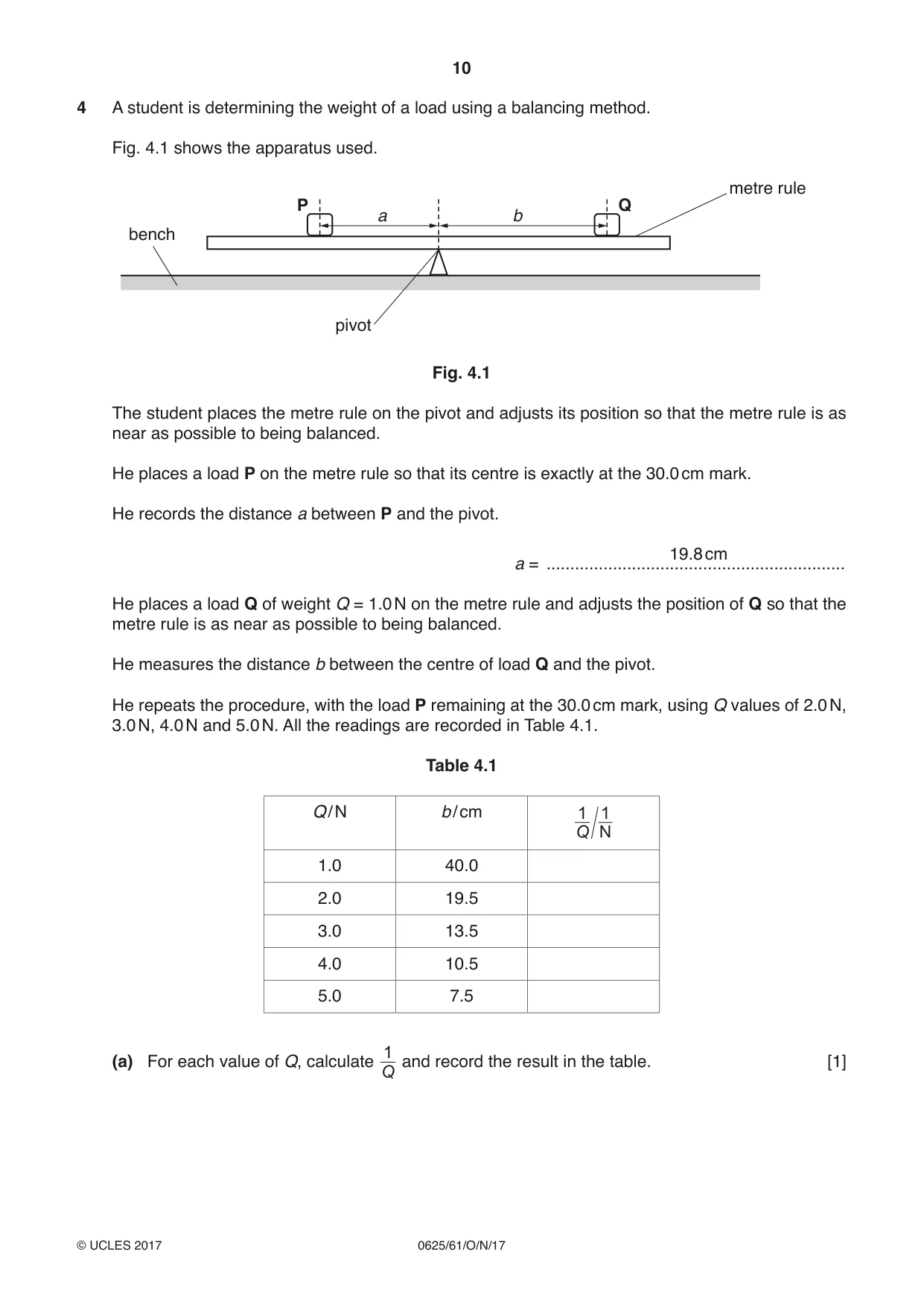 Cambridge IGCSE Physics 0625 2017 Oct/Nov Paper 6 · Variant 1 question paper, page 10 of 12