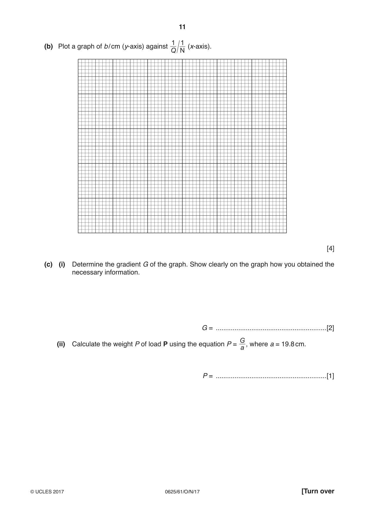 Cambridge IGCSE Physics 0625 2017 Oct/Nov Paper 6 · Variant 1 question paper, page 11 of 12