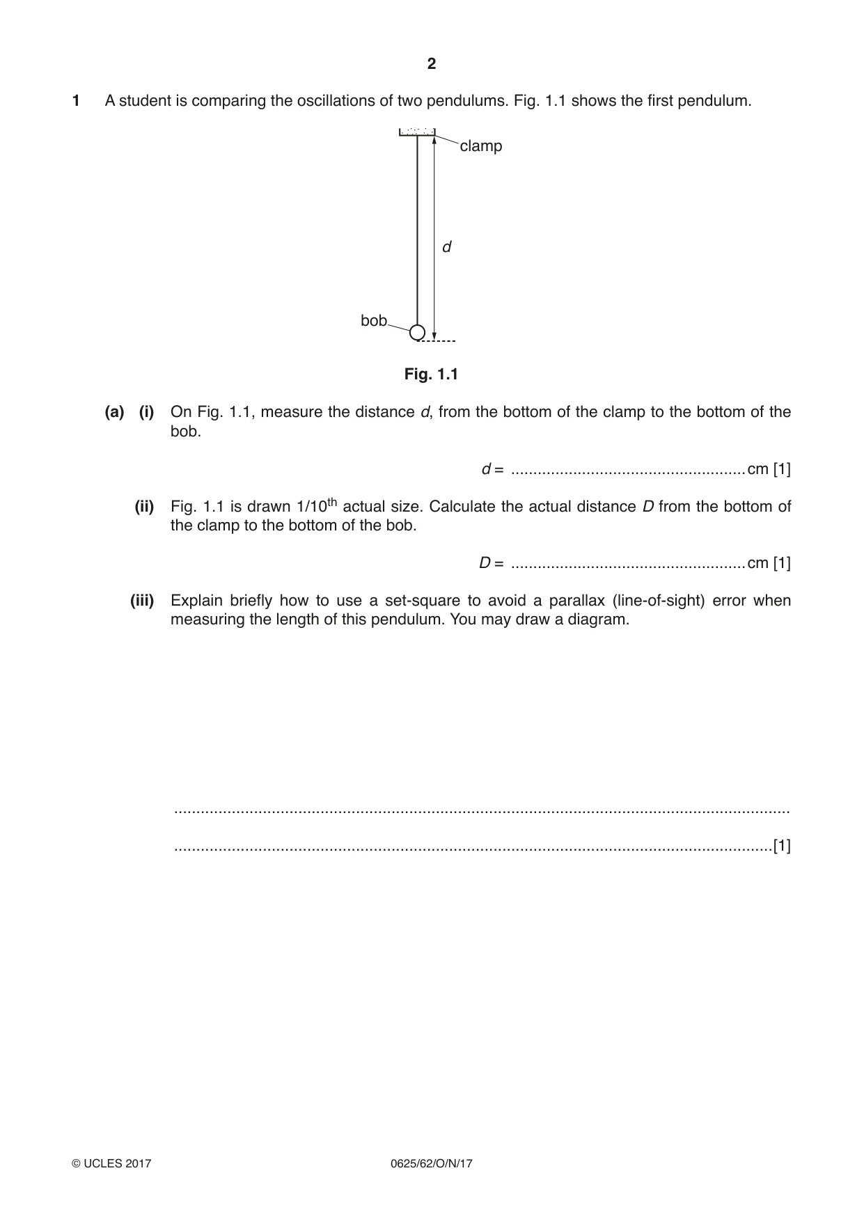 Cambridge IGCSE Physics 0625 2017 Oct/Nov Paper 6 · Variant 2 question paper, page 2 of 12