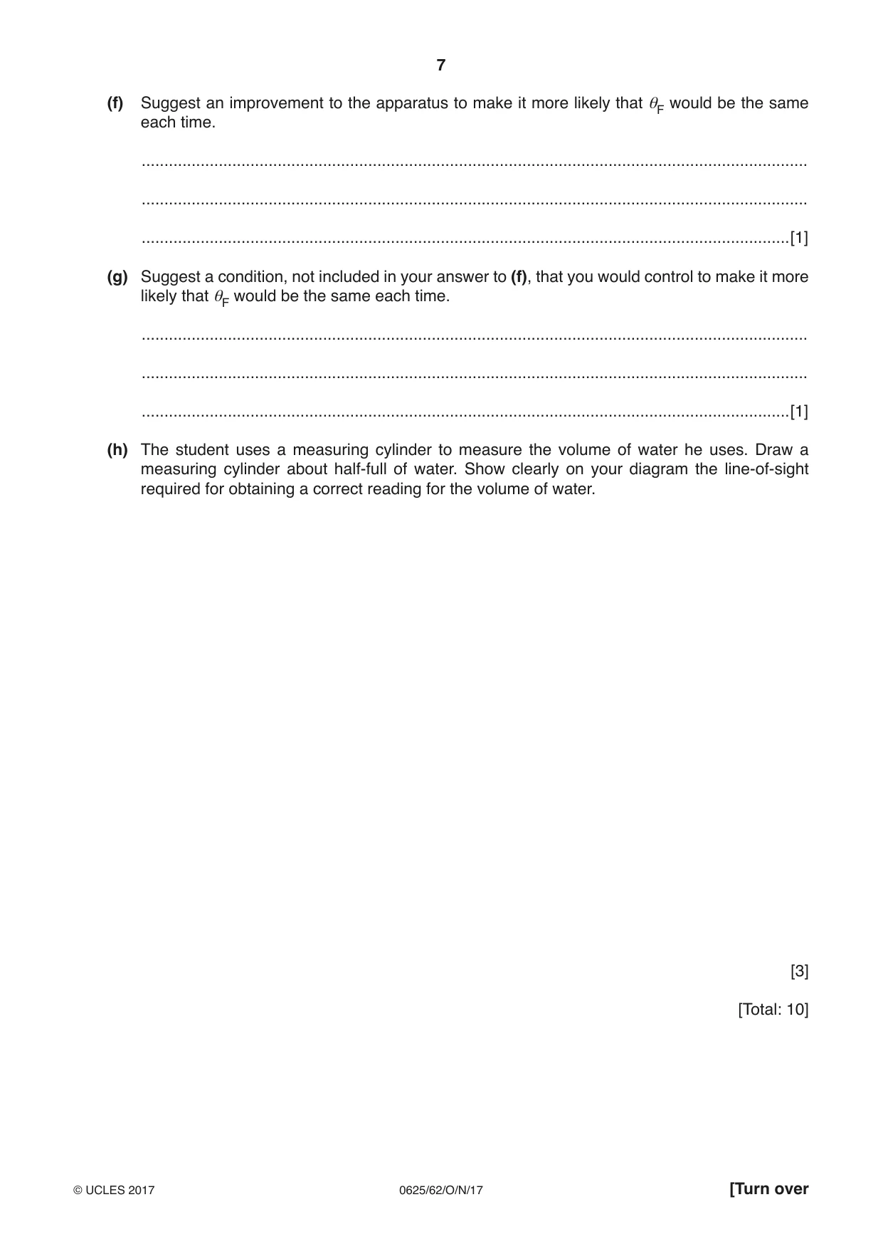 Cambridge IGCSE Physics 0625 2017 Oct/Nov Paper 6 · Variant 2 question paper, page 7 of 12