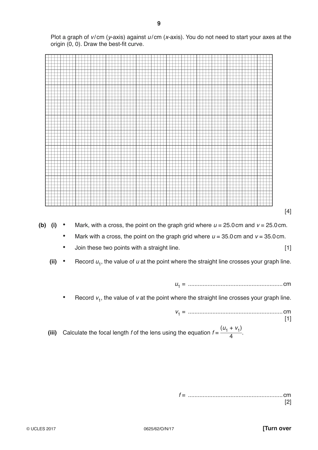Cambridge IGCSE Physics 0625 2017 Oct/Nov Paper 6 · Variant 2 question paper, page 9 of 12