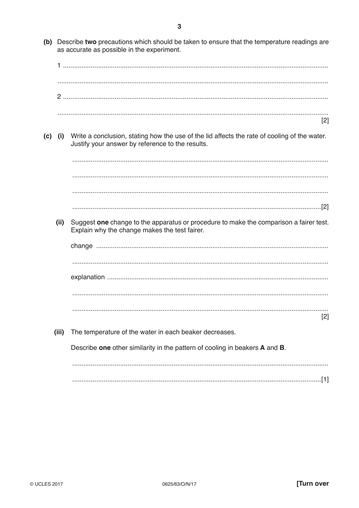 Cambridge IGCSE Physics 0625 2017 Oct/Nov Paper 6 · Variant 3 question paper, page 3 of 16