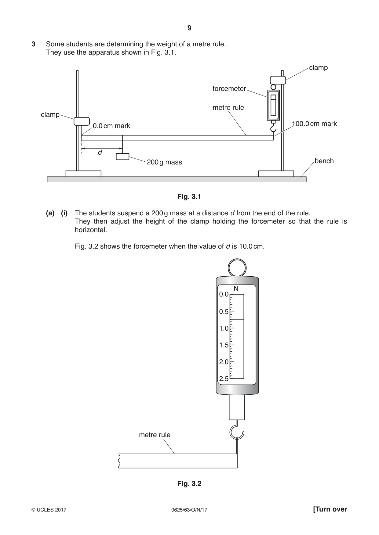 Cambridge IGCSE Physics 0625 2017 Oct/Nov Paper 6 · Variant 3 question paper, page 9 of 16