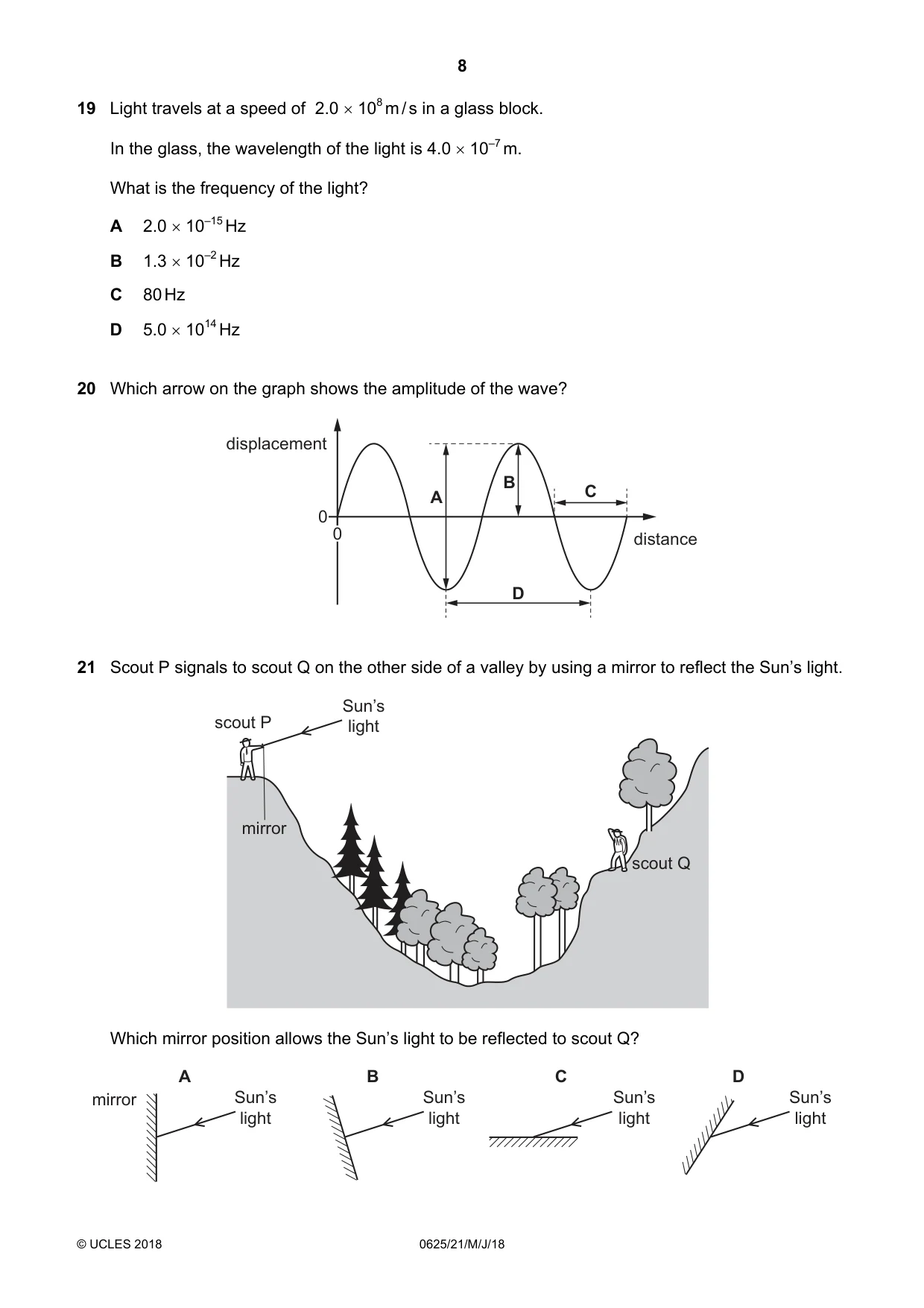 Cambridge IGCSE Physics 0625 2018 May/June Paper 2 · Variant 1 question paper, page 8 of 16