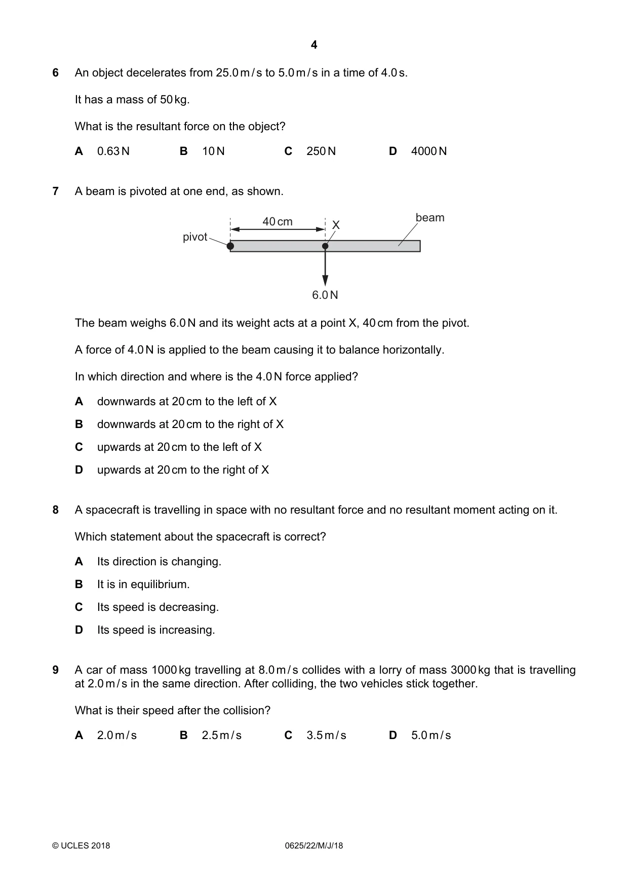 Cambridge IGCSE Physics 0625 2018 May/June Paper 2 · Variant 2 question paper, page 4 of 16
