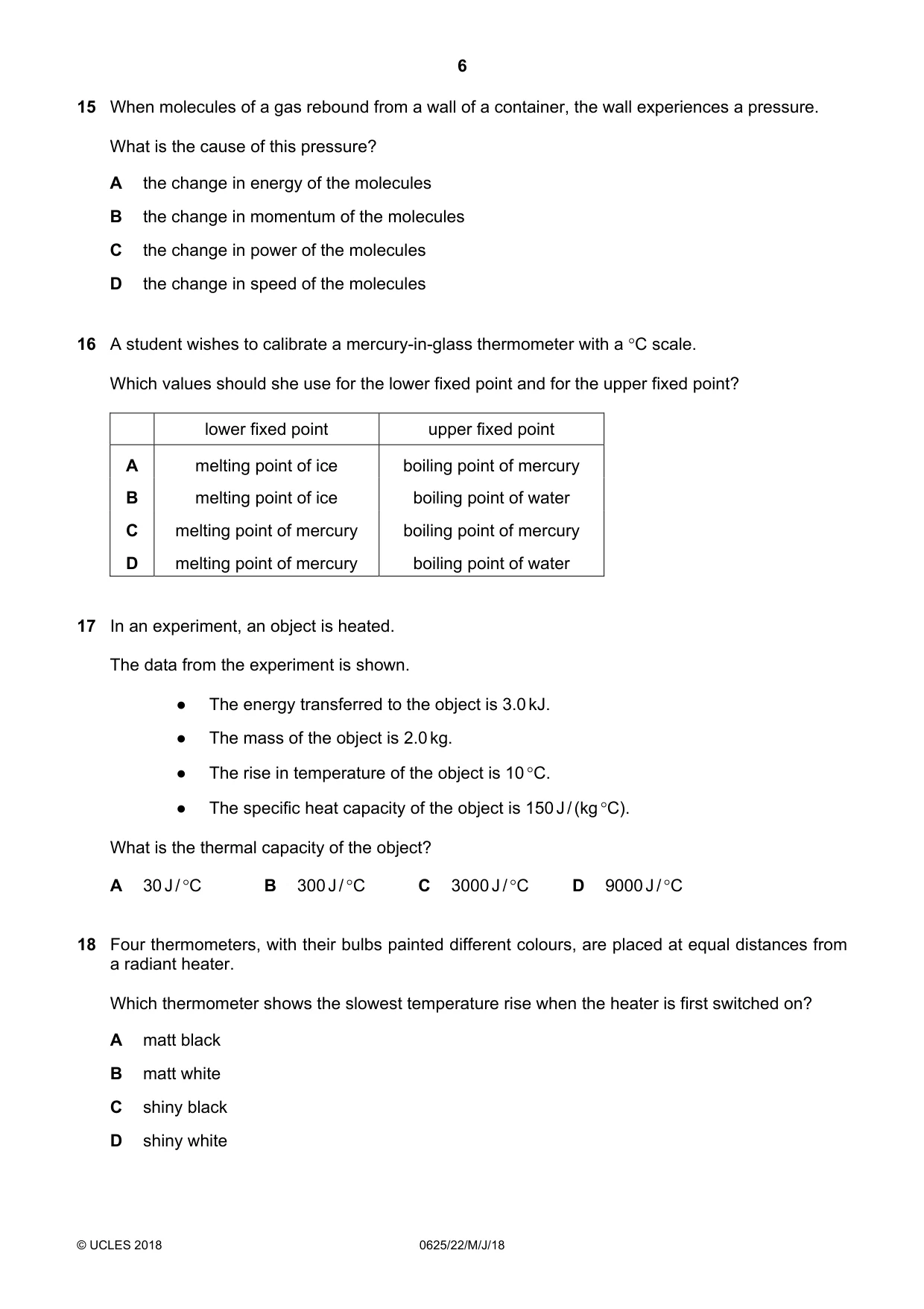Cambridge IGCSE Physics 0625 2018 May/June Paper 2 · Variant 2 question paper, page 6 of 16