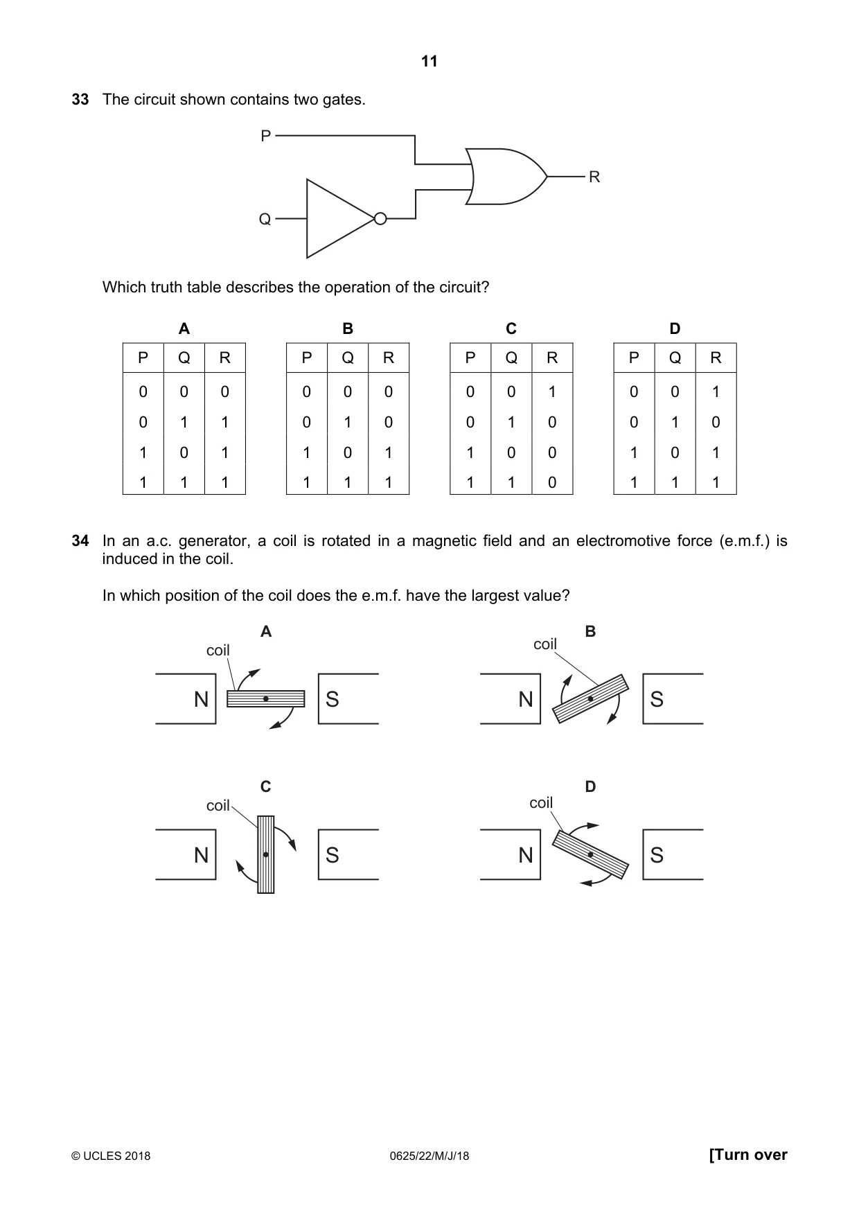 Cambridge IGCSE Physics 0625 2018 May/June Paper 2 · Variant 2 question paper, page 11 of 16