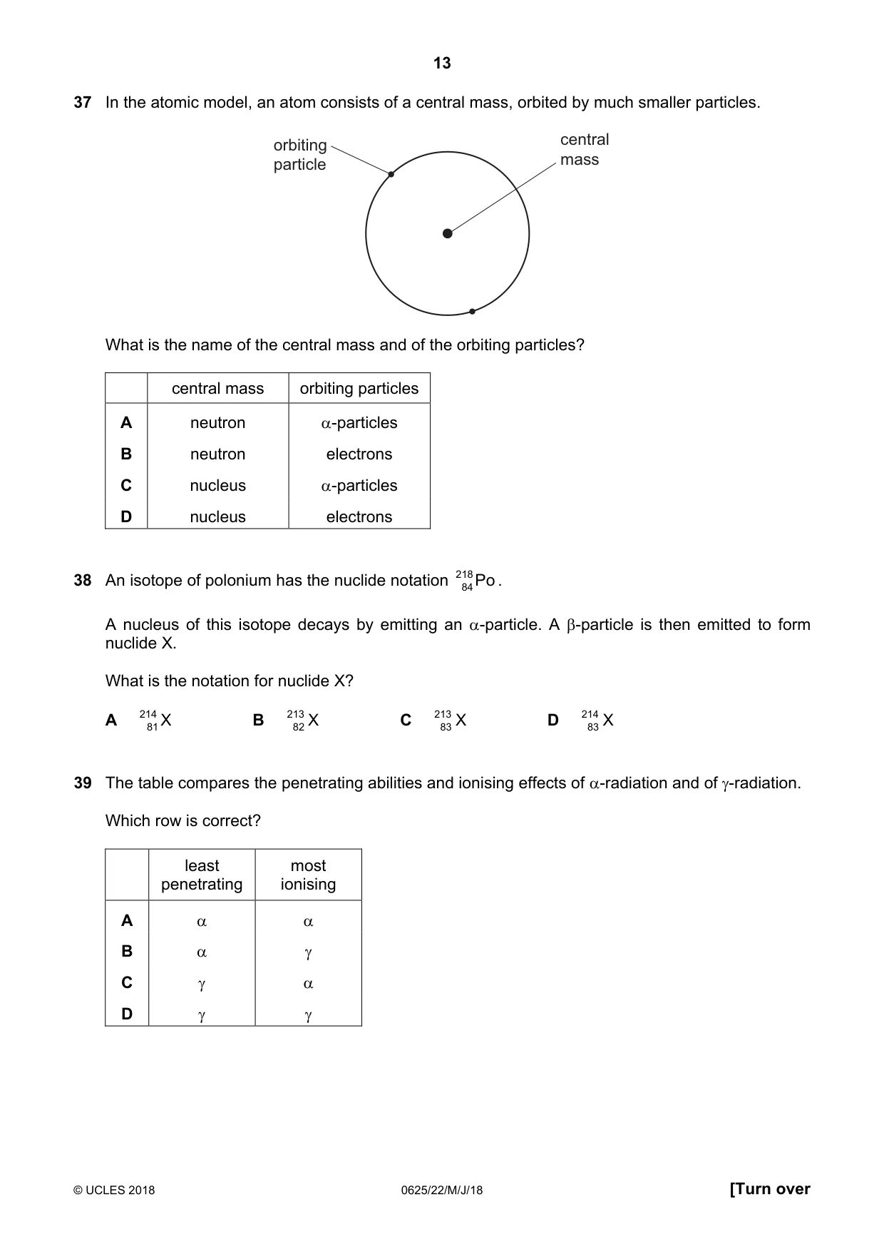 Cambridge IGCSE Physics 0625 2018 May/June Paper 2 · Variant 2 question paper, page 13 of 16