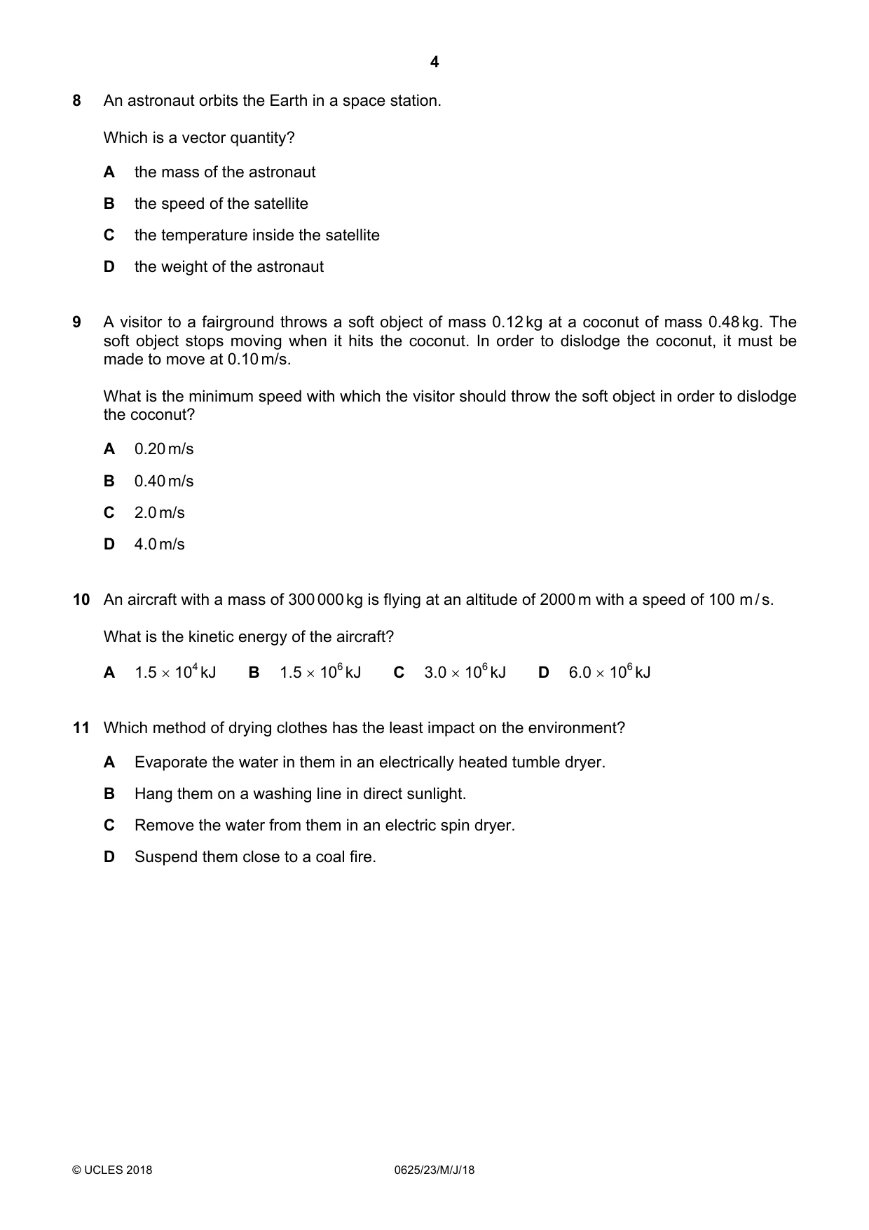 Cambridge IGCSE Physics 0625 2018 May/June Paper 2 · Variant 3 question paper, page 4 of 16