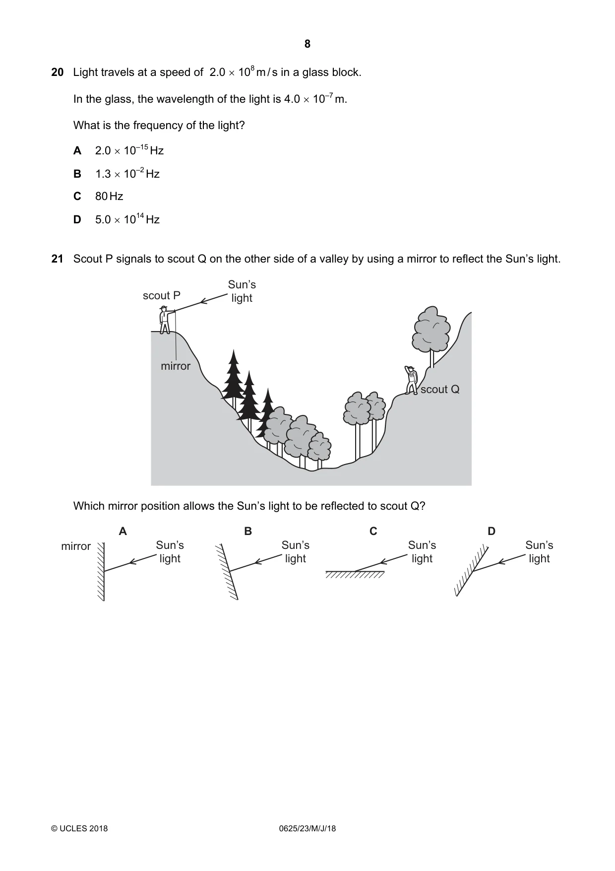 Cambridge IGCSE Physics 0625 2018 May/June Paper 2 · Variant 3 question paper, page 8 of 16