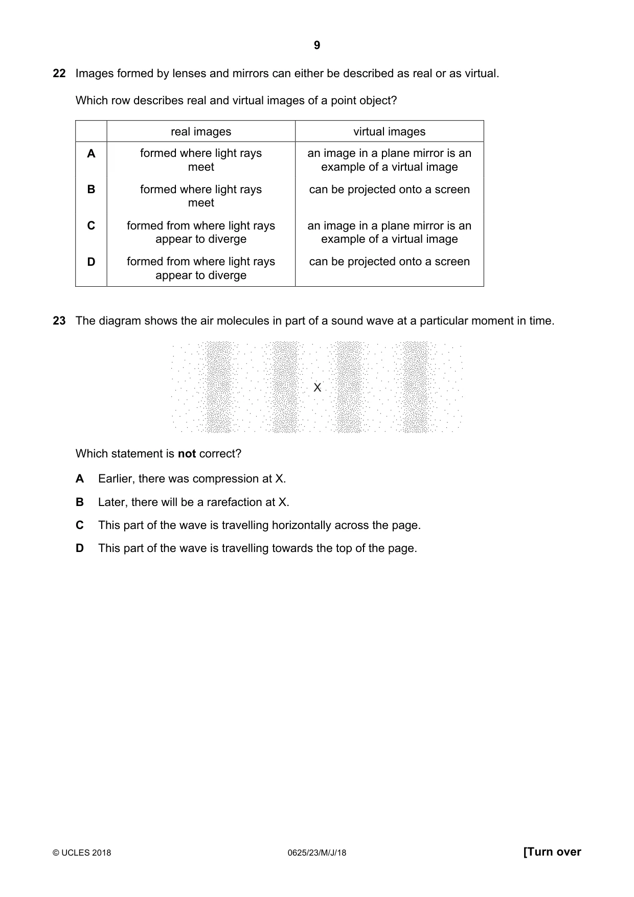 Cambridge IGCSE Physics 0625 2018 May/June Paper 2 · Variant 3 question paper, page 9 of 16