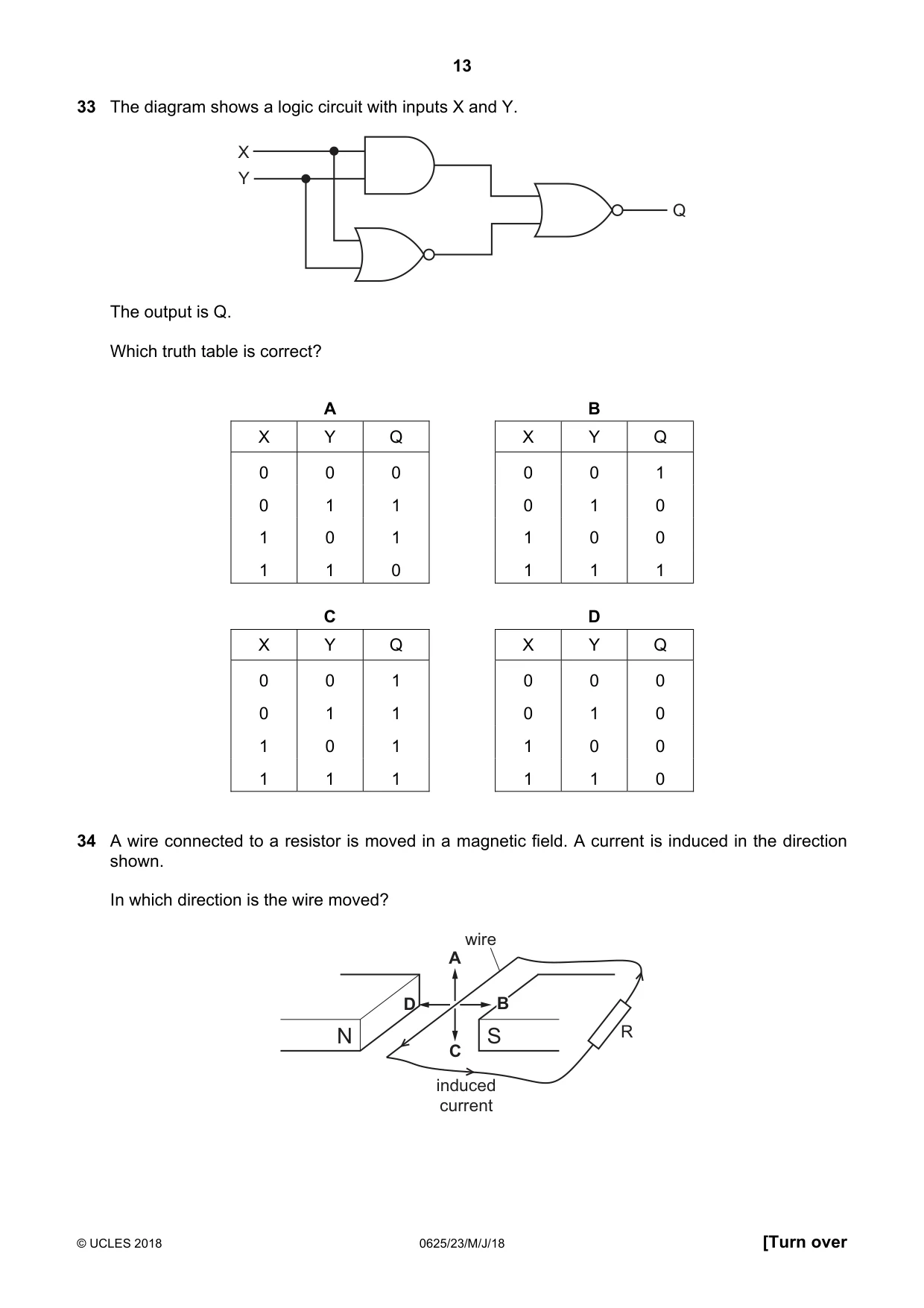 Cambridge IGCSE Physics 0625 2018 May/June Paper 2 · Variant 3 question paper, page 13 of 16