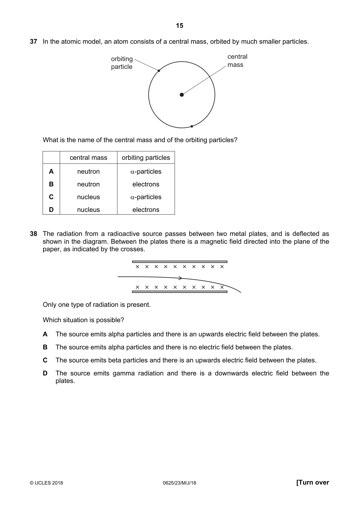 Cambridge IGCSE Physics 0625 2018 May/June Paper 2 · Variant 3 question paper, page 15 of 16