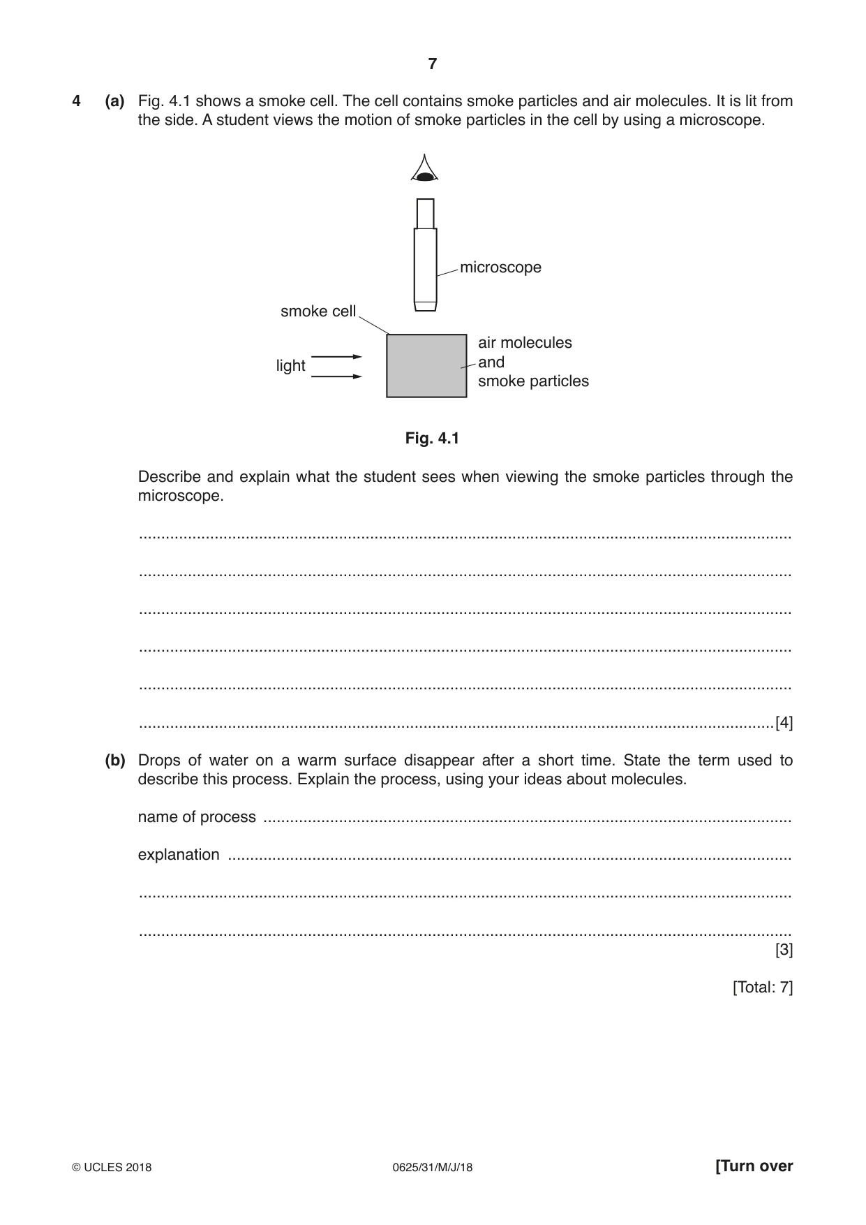 Cambridge IGCSE Physics 0625 2018 May/June Paper 3 · Variant 1 question paper, page 7 of 20