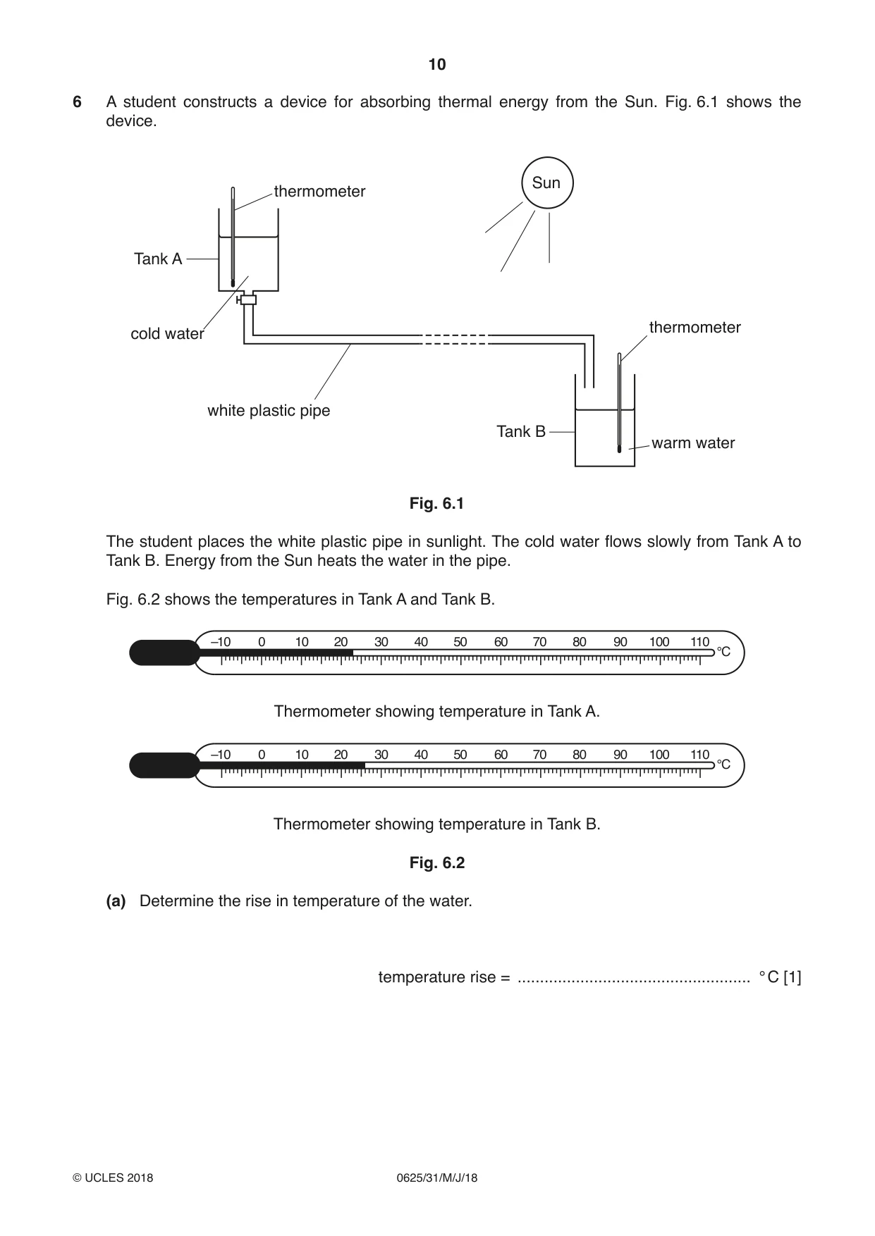 Cambridge IGCSE Physics 0625 2018 May/June Paper 3 · Variant 1 question paper, page 10 of 20