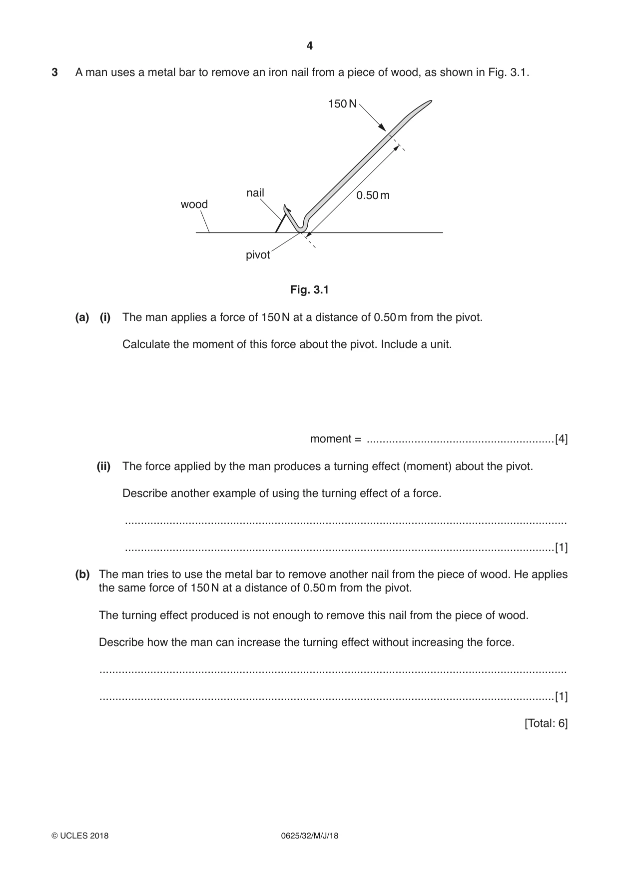 Cambridge IGCSE Physics 0625 2018 May/June Paper 3 · Variant 2 question paper, page 4 of 16